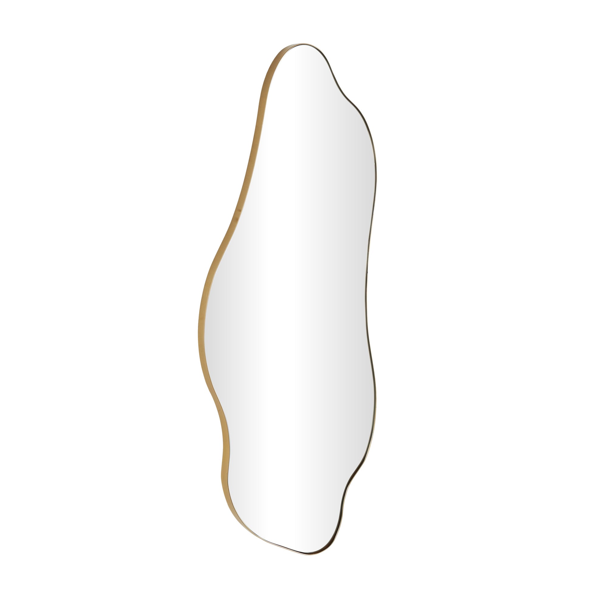Abstract Gold Metal Wavy Room Wall Mirror