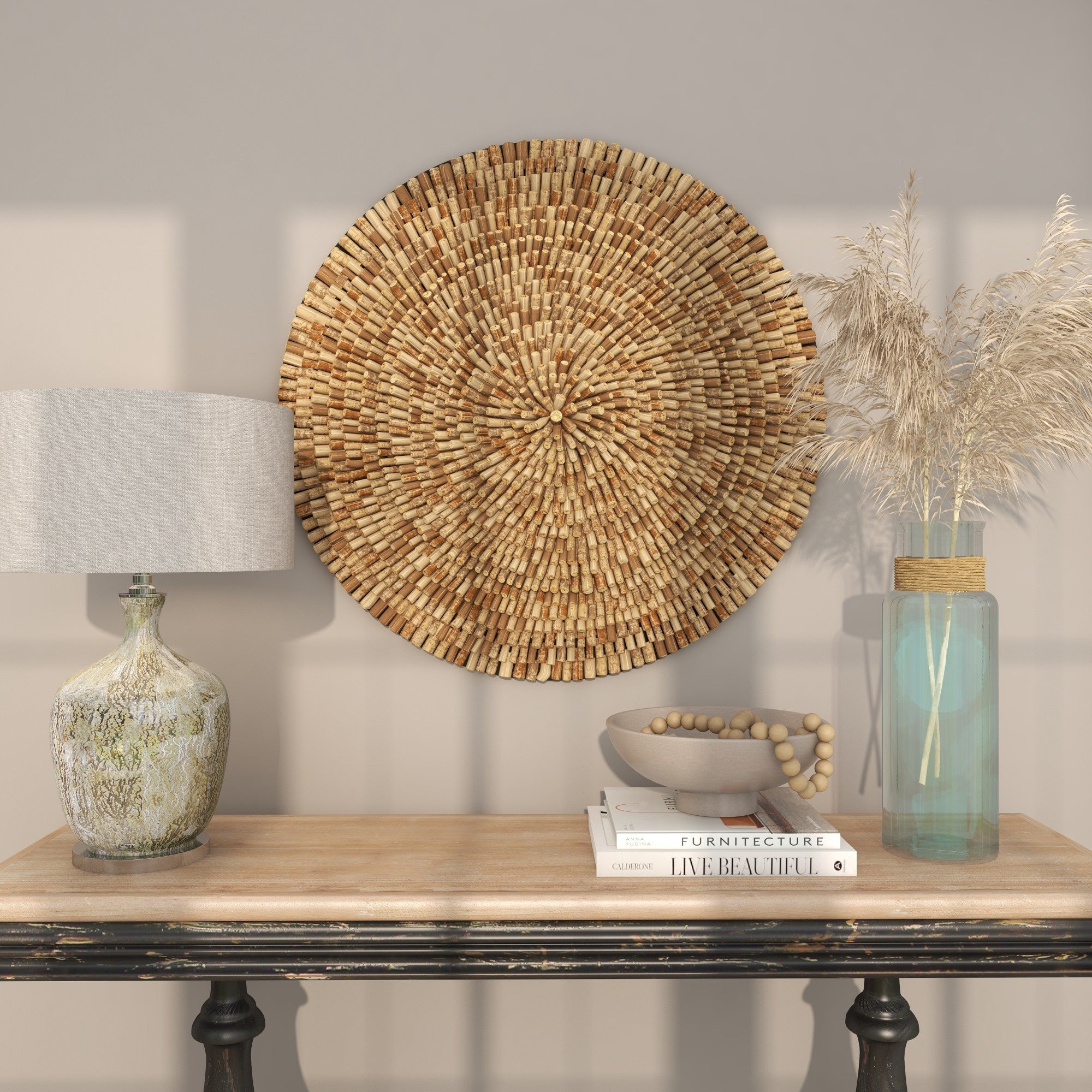 Starburst Brown Driftwood Handmade Layered Stick Home Wall Decor