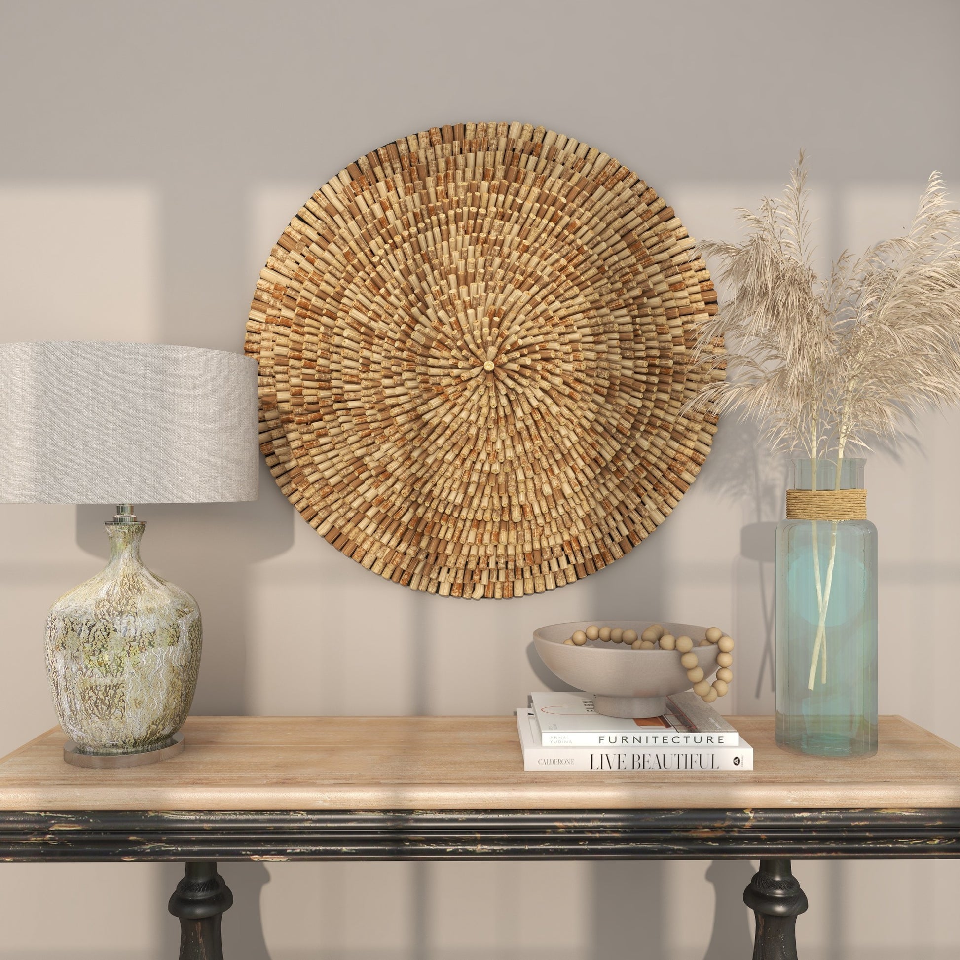 Starburst Brown Driftwood Handmade Layered Stick Home Wall Decor