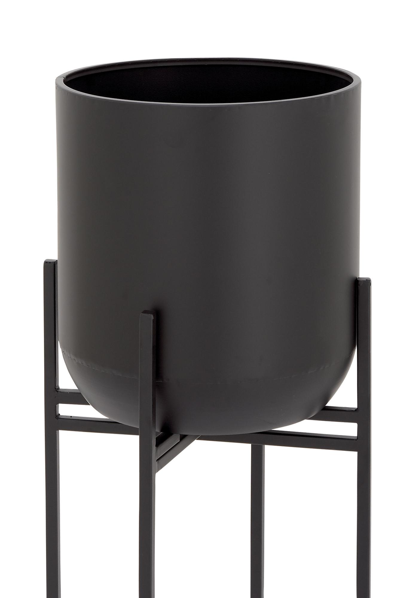 Black Metal Indoor Outdoor Planter with Removable Stand