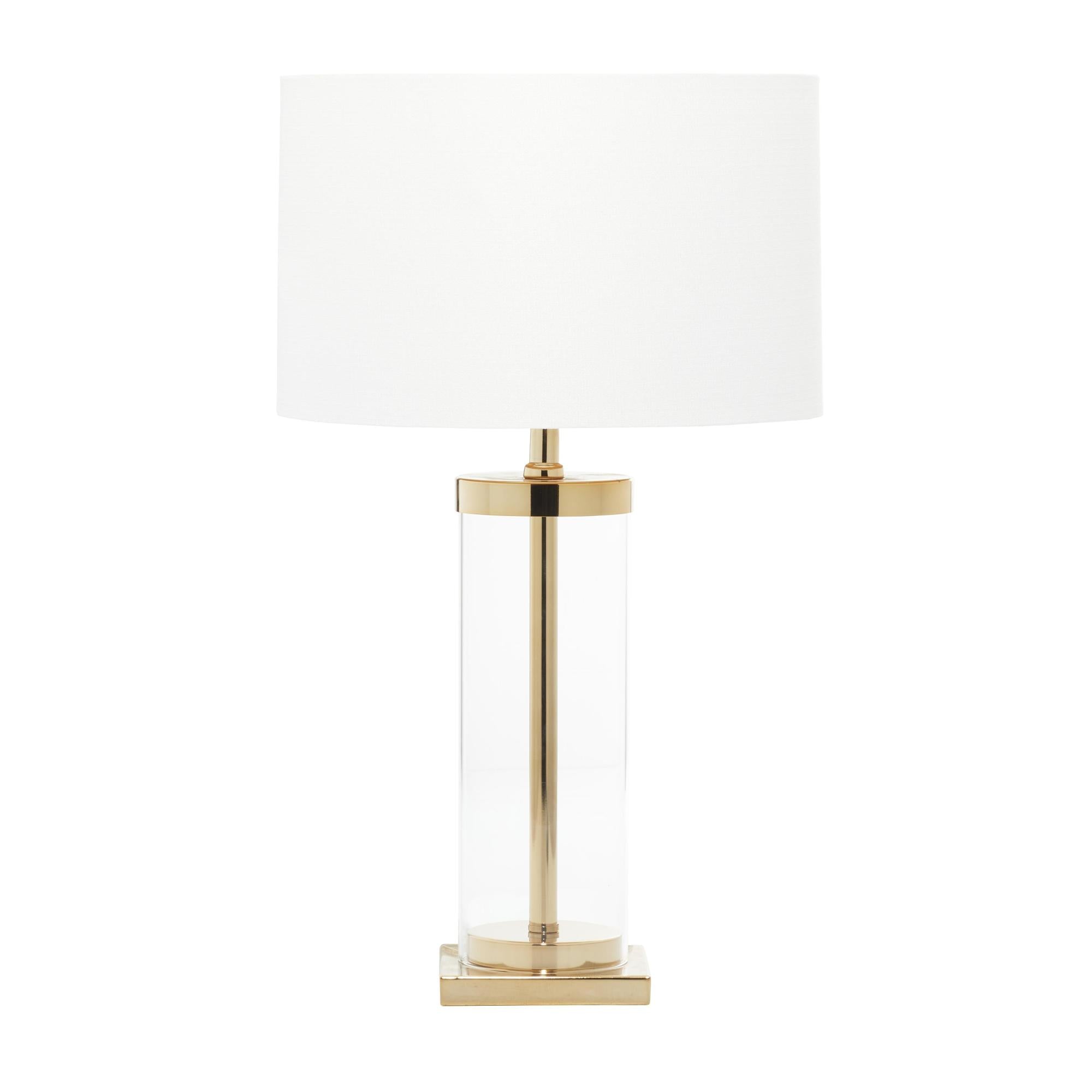 CosmoLiving by Cosmopolitan Gold Metal Room Table Lamp with Clear Glass Body