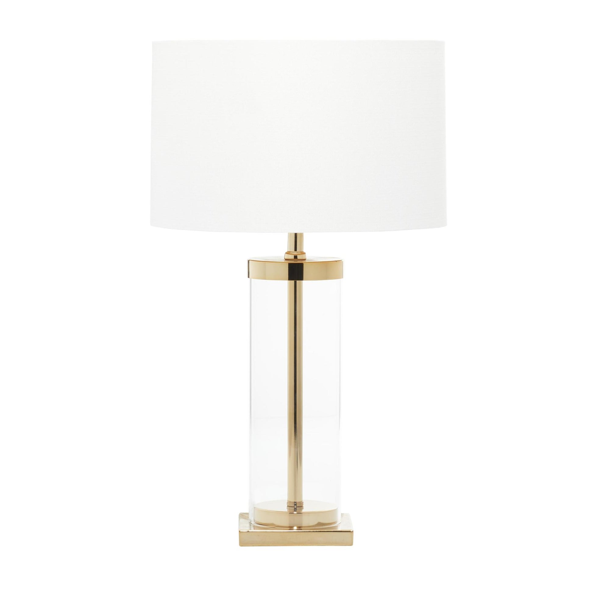 CosmoLiving by Cosmopolitan Gold Metal Room Table Lamp with Clear Glass Body