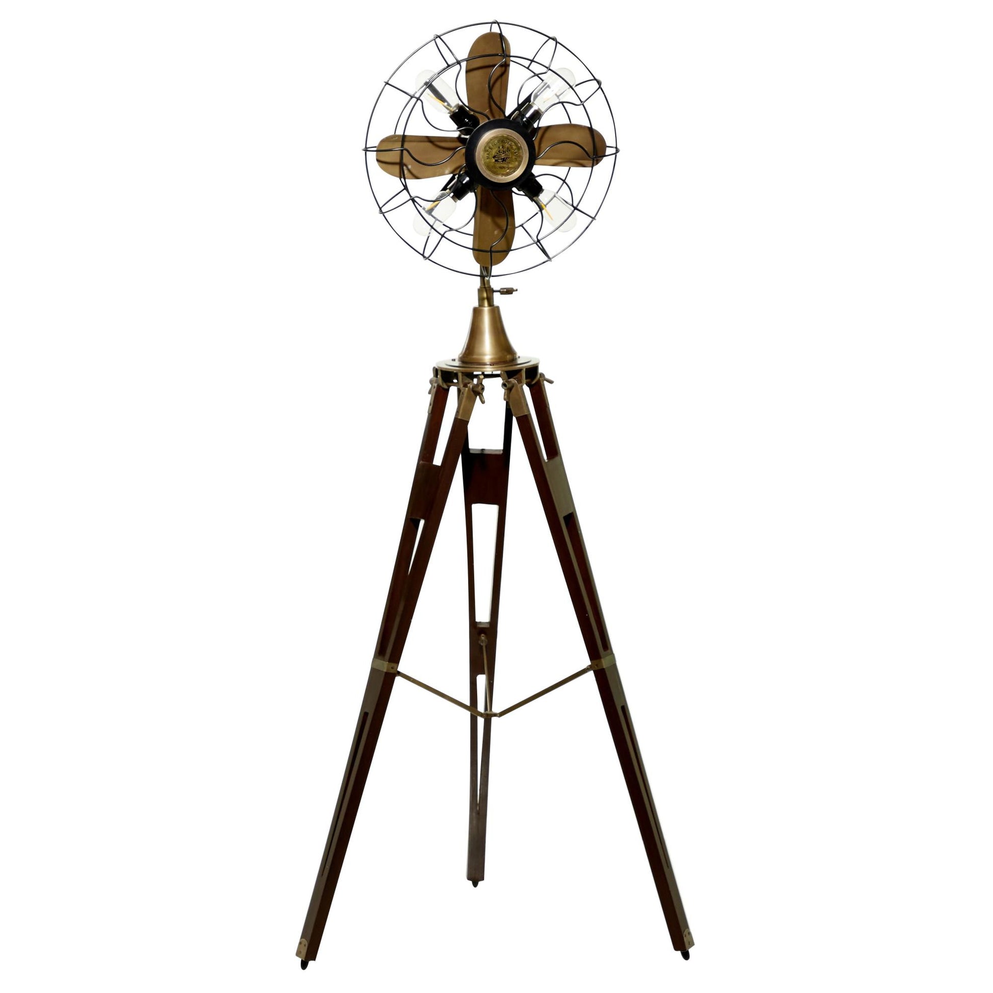 Fan Brown Aluminum Metal Vintage Room Floor Lamp