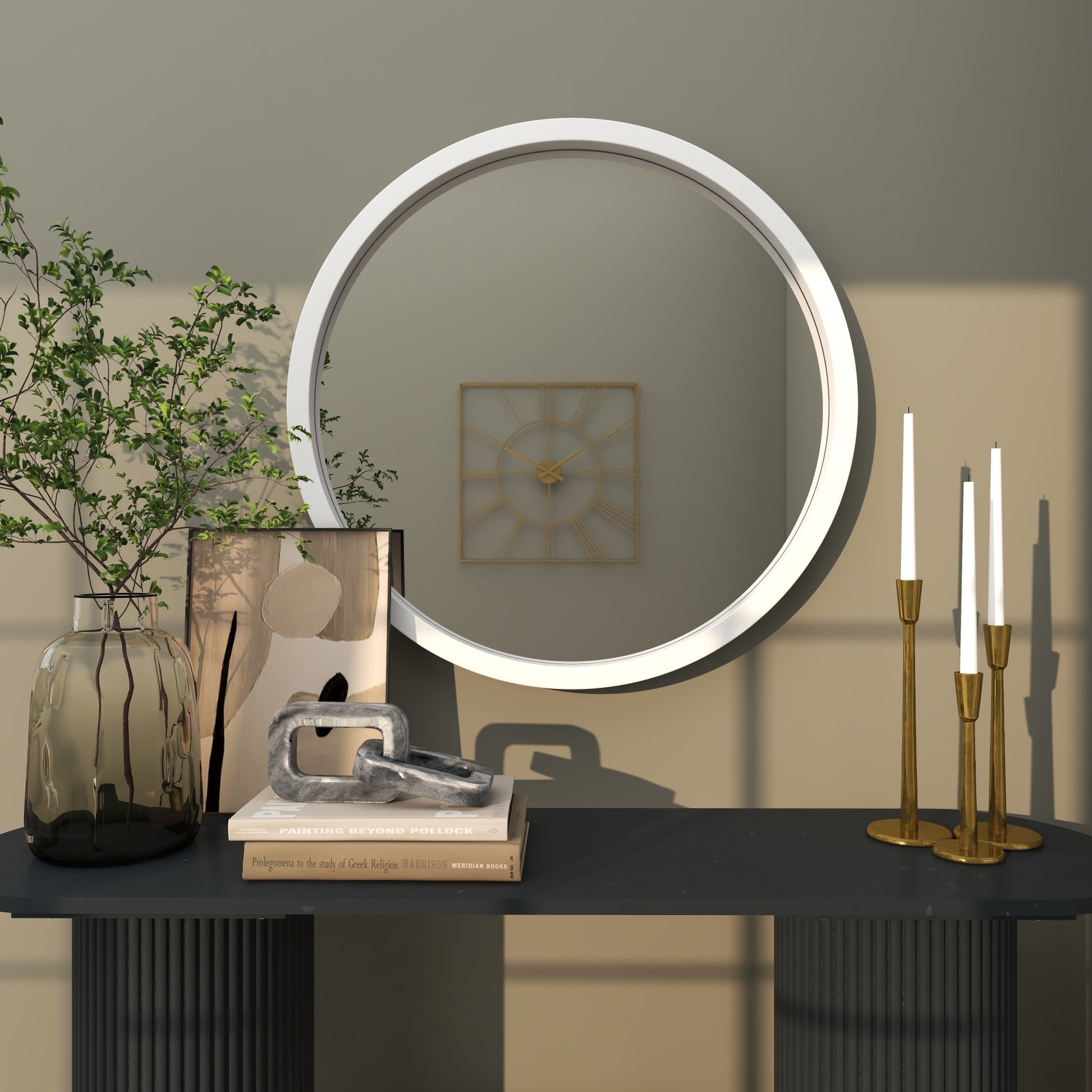 Wooden Room Wall Mirror with Thin Frame