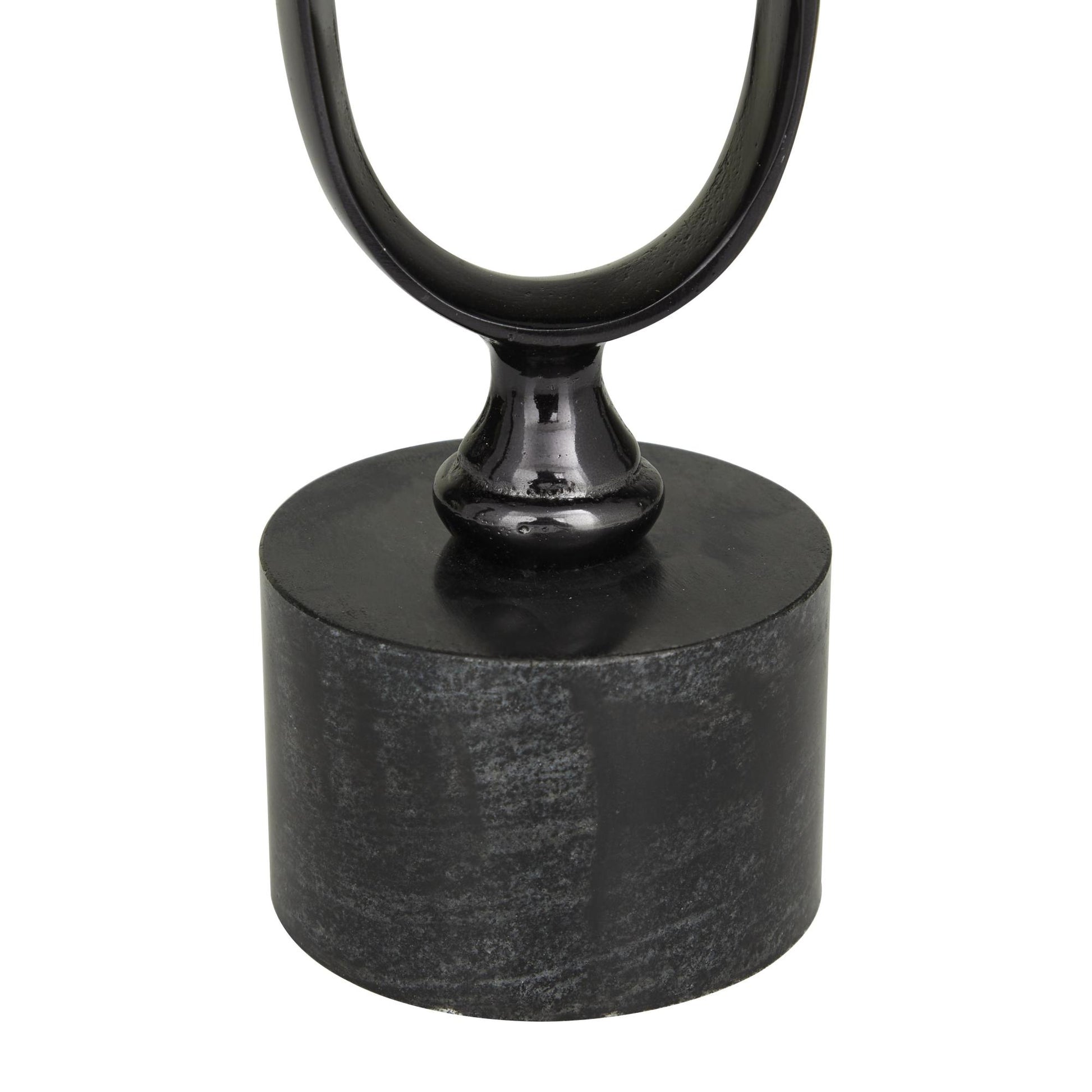 Set of 2 Aluminum Metal Paper Clip Pillar Decorative Candle Holder with Marble Base