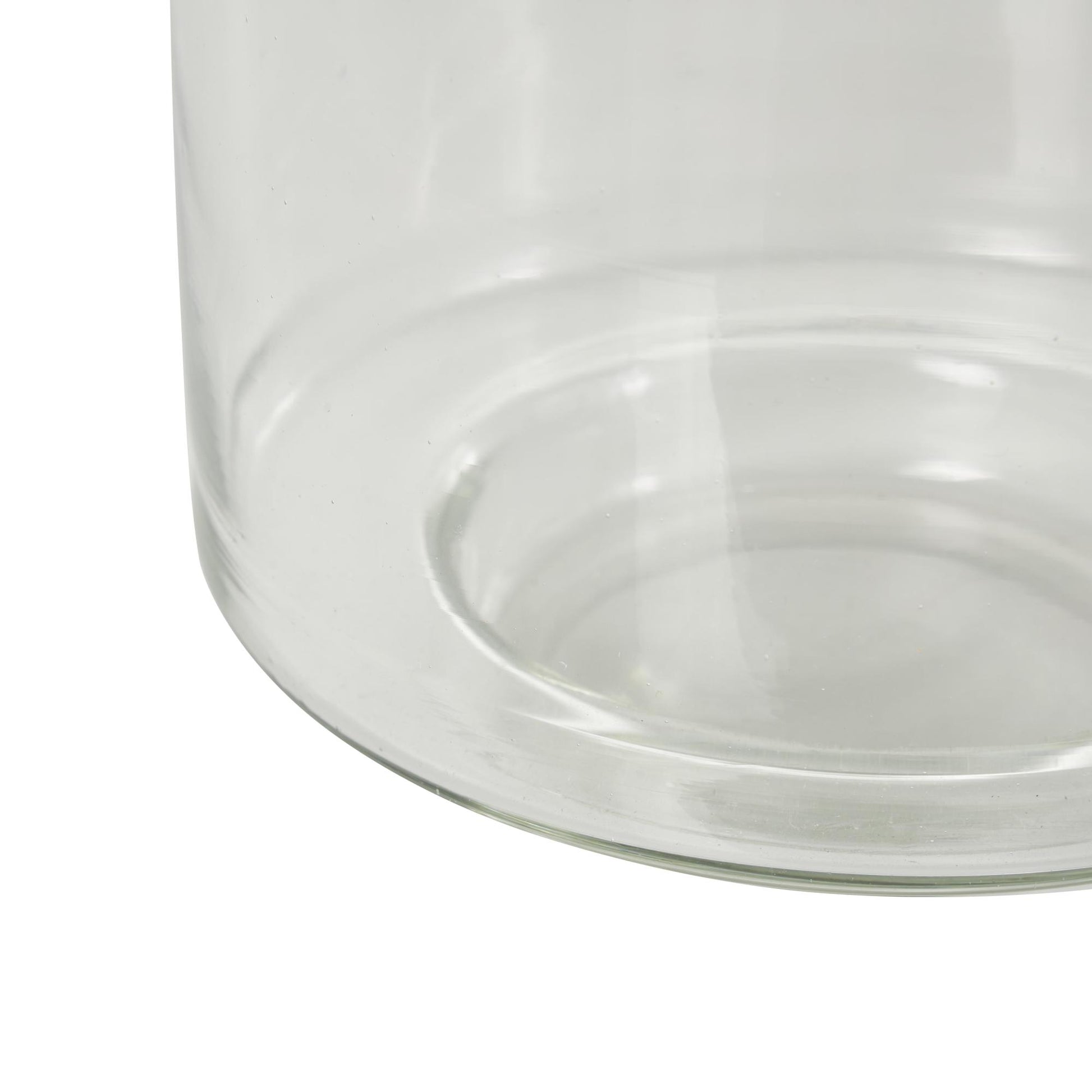 Clear Glass Wide Decorative Vase