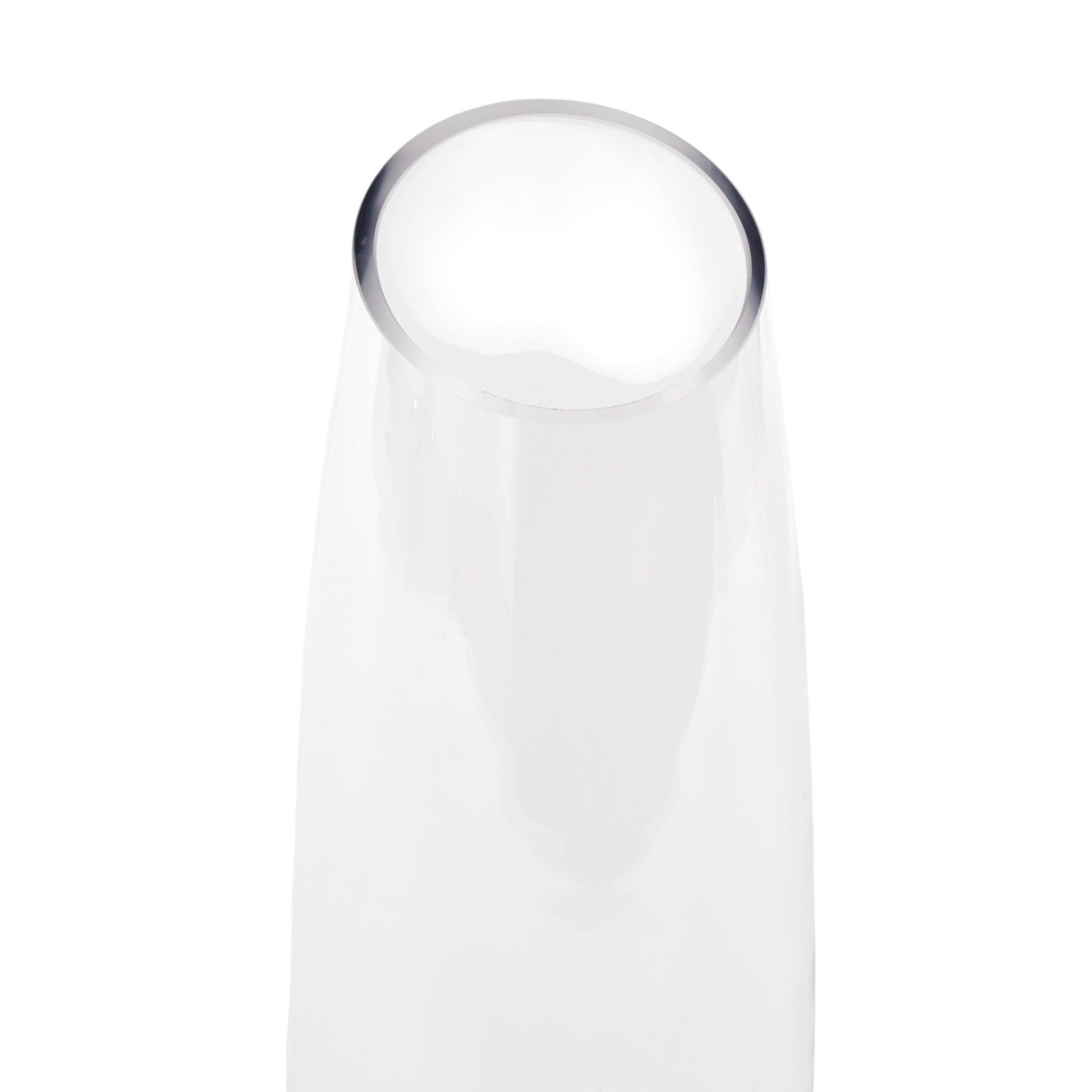 Clear Glass Tall Slanted Decorative Vase