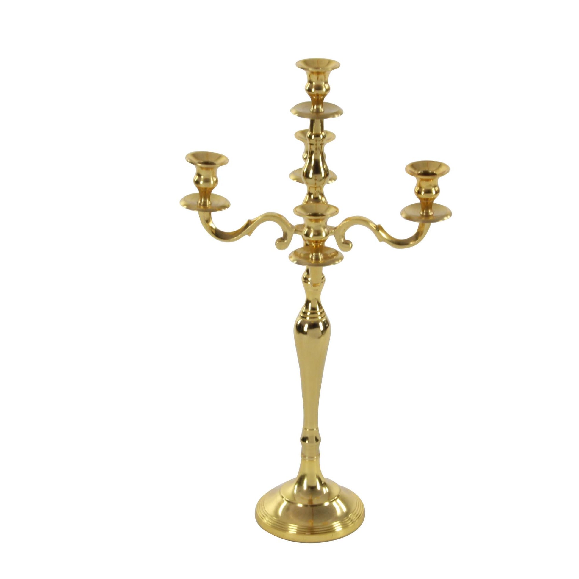 Scroll Gold Aluminum Metal Decorative Candelabra