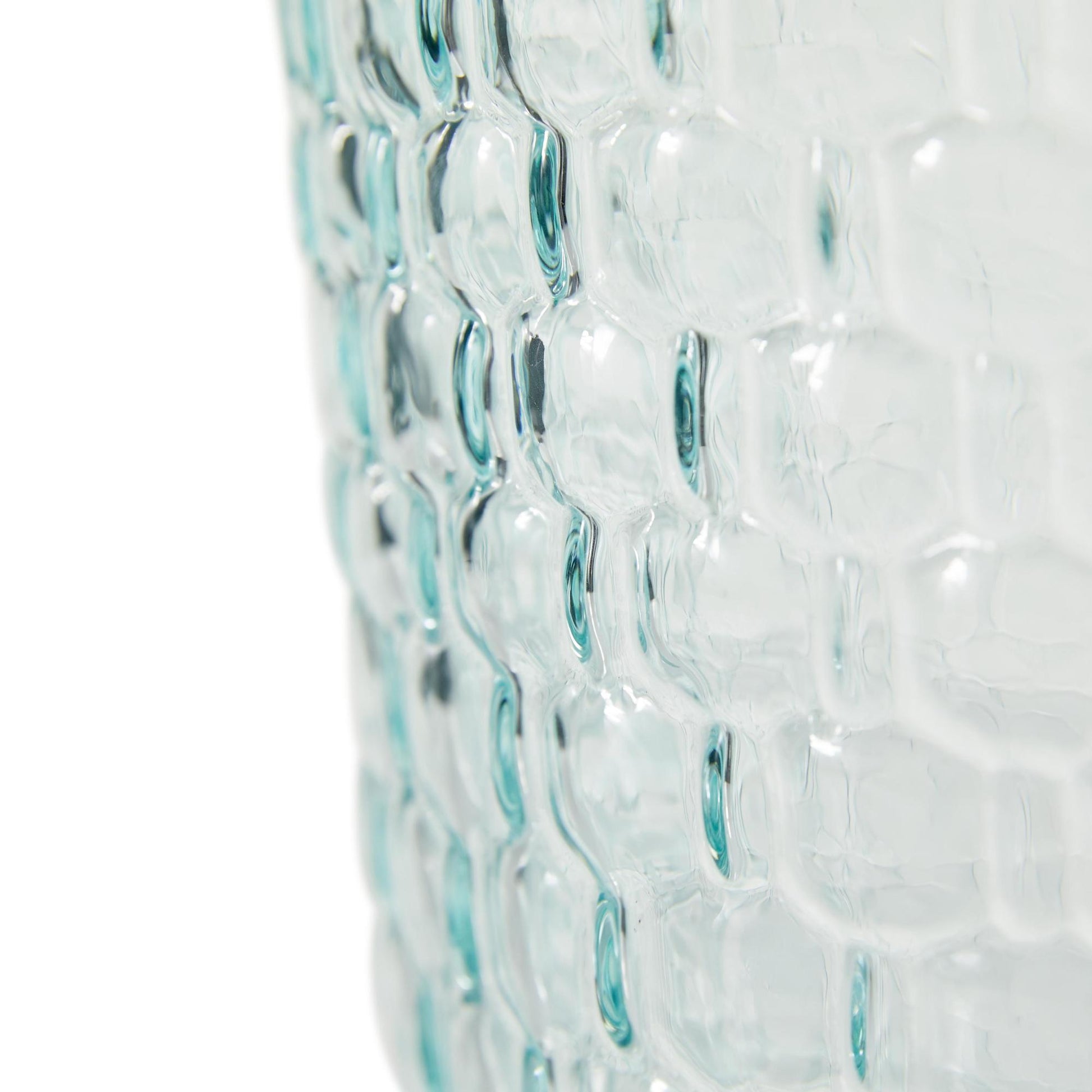 Recycled Glass Handmade Spanish Bottle Decorative Vase with Cabernet and Scroll Design 12" x 12" x 17"