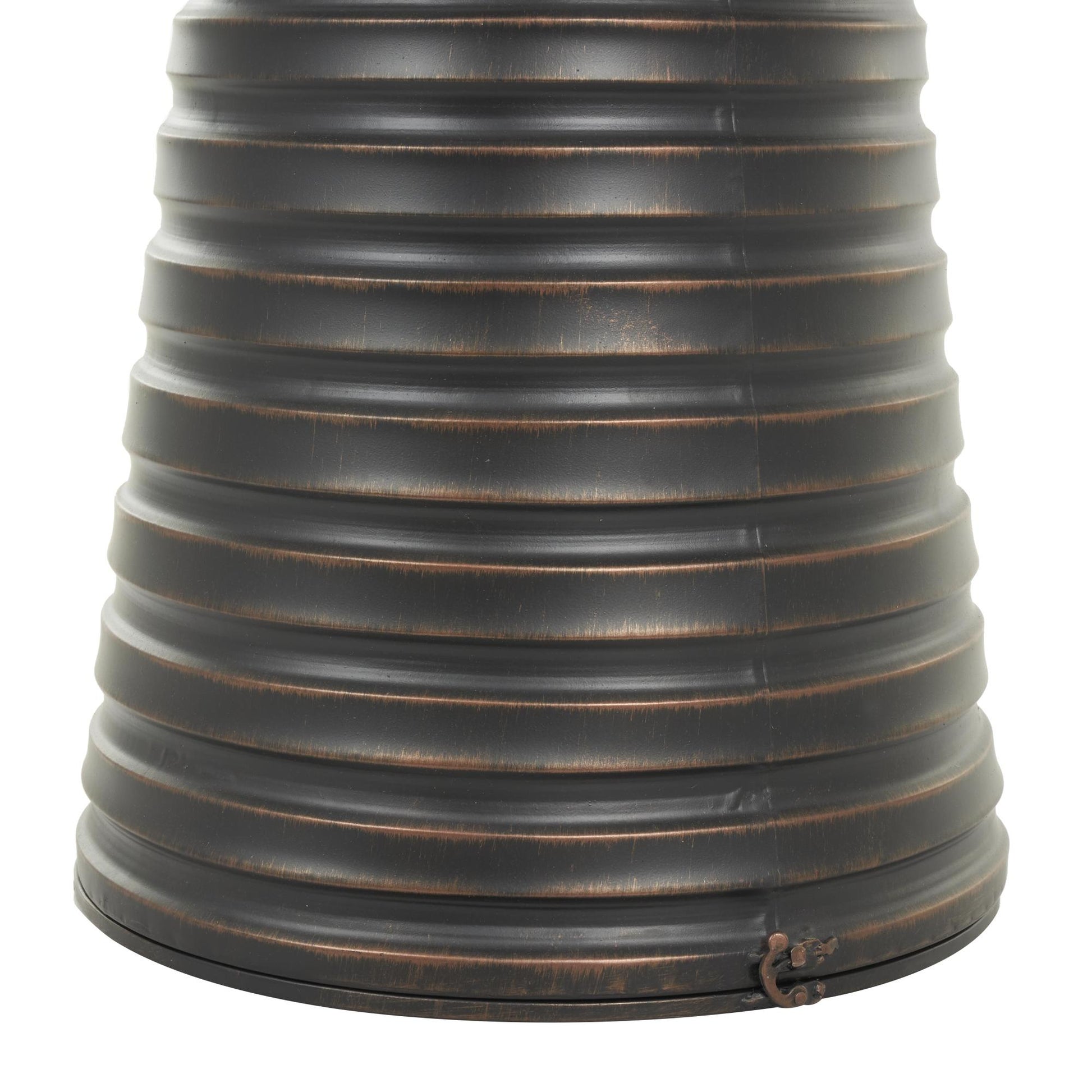 Set of 3 Bronze Metal Ribbed Tall Cone Floor Decorative Vase with Horizontal Grooves
