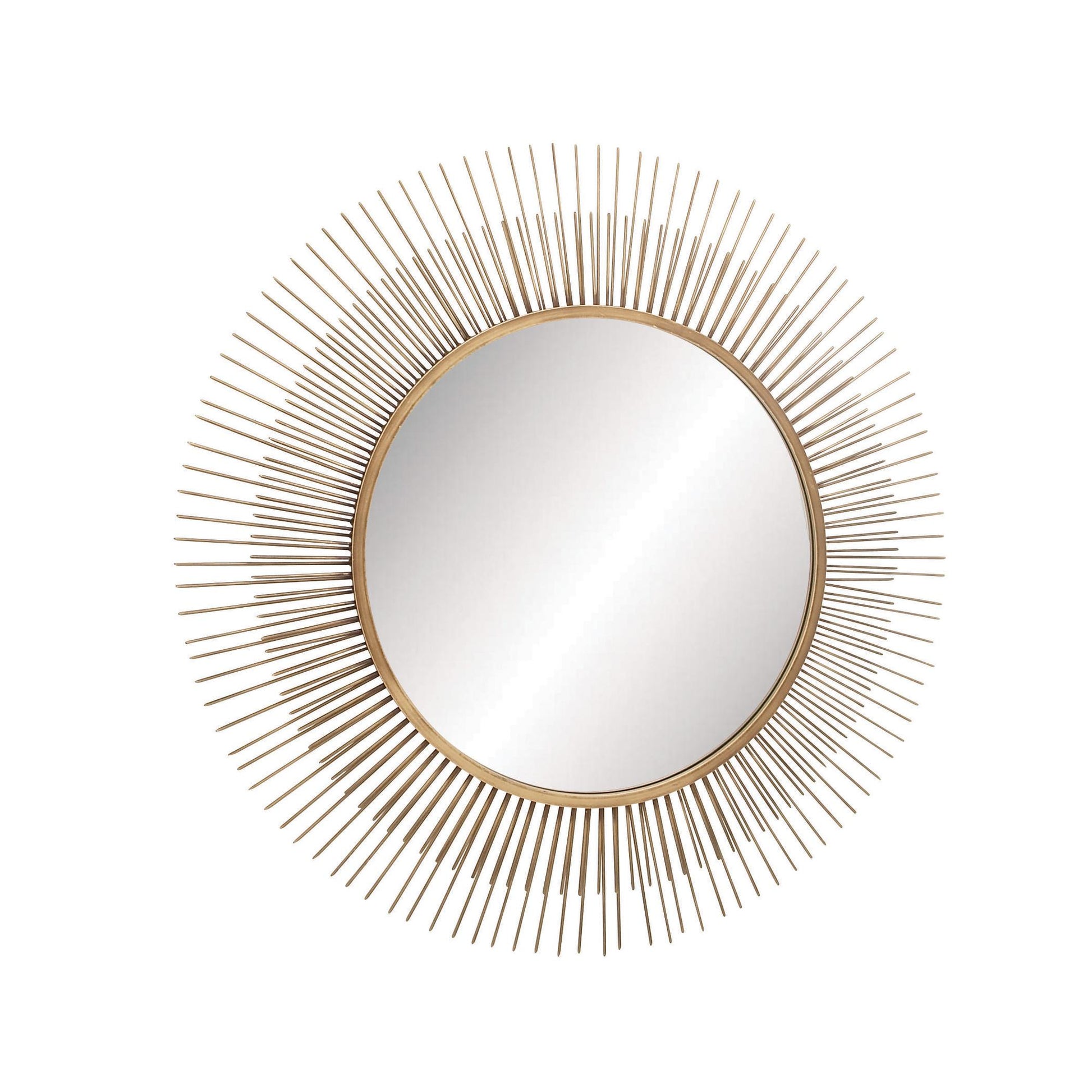 Starburst Gold Metal Room Wall Mirror with Thin Wire Rods