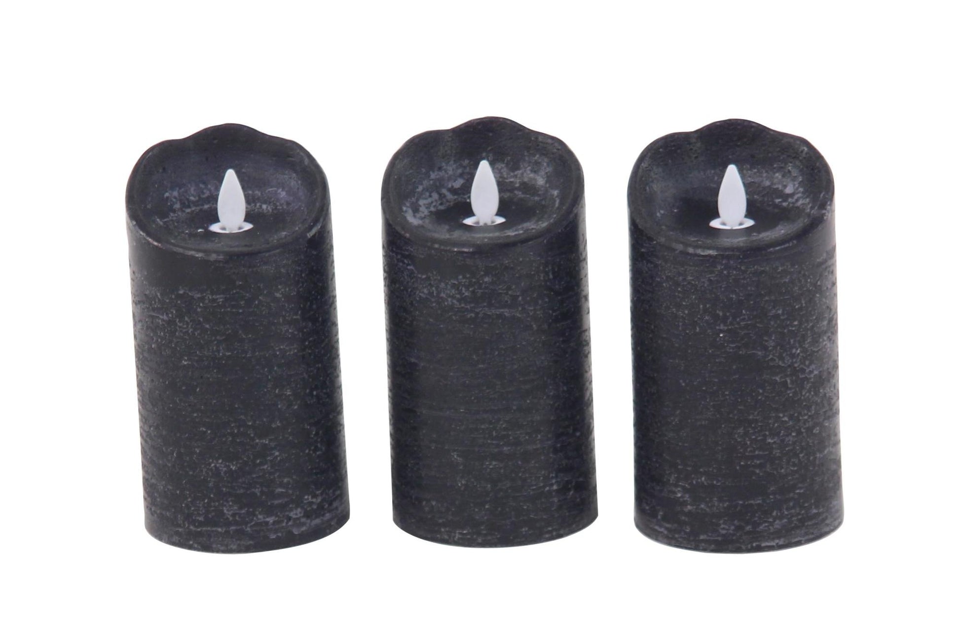 Set of 3 Wax Indoor Outdoor Flameless Candle with Remote Control