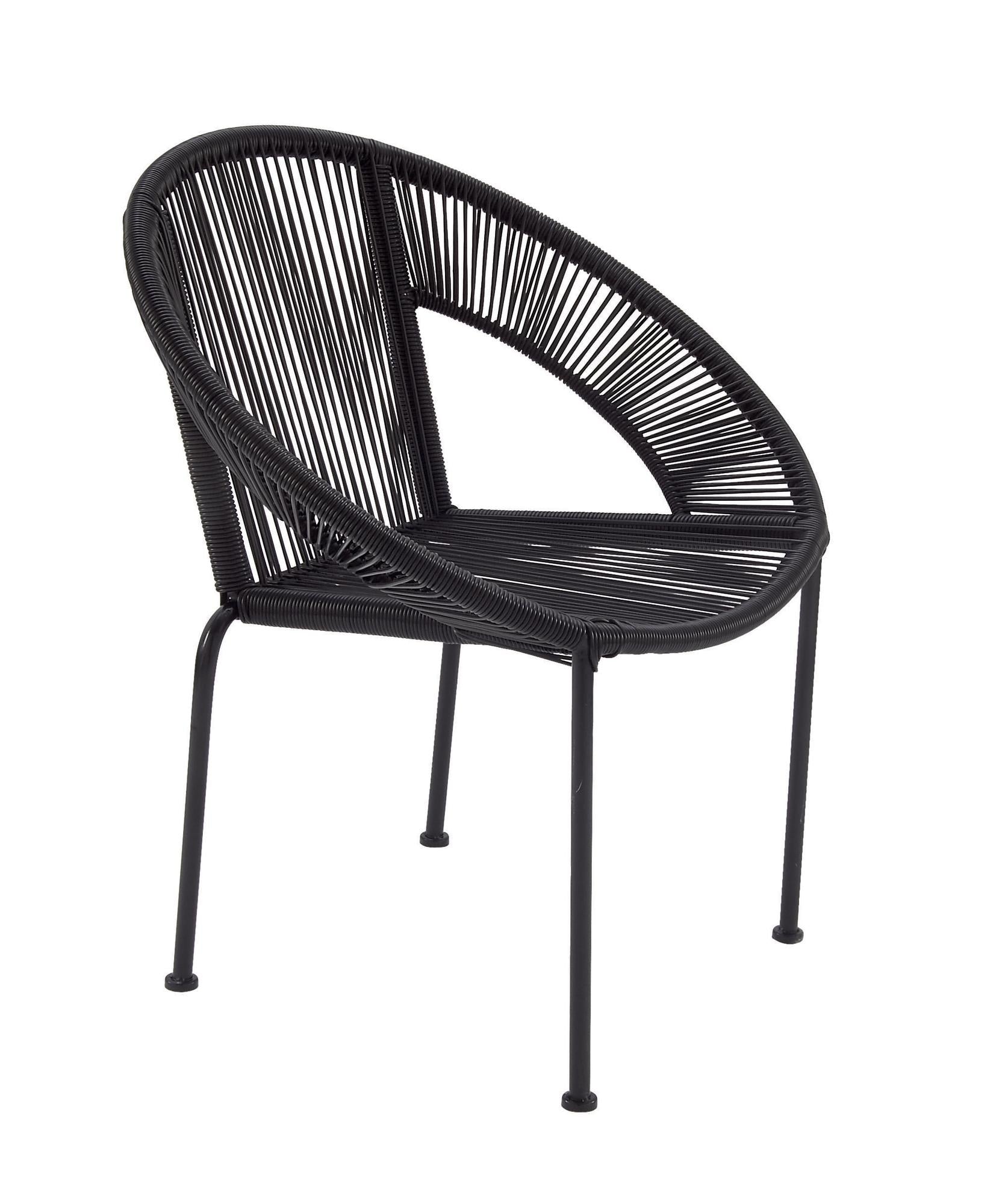 Plastic Rattan Woven Round Outdoor Chair 29" x 23" x 30"