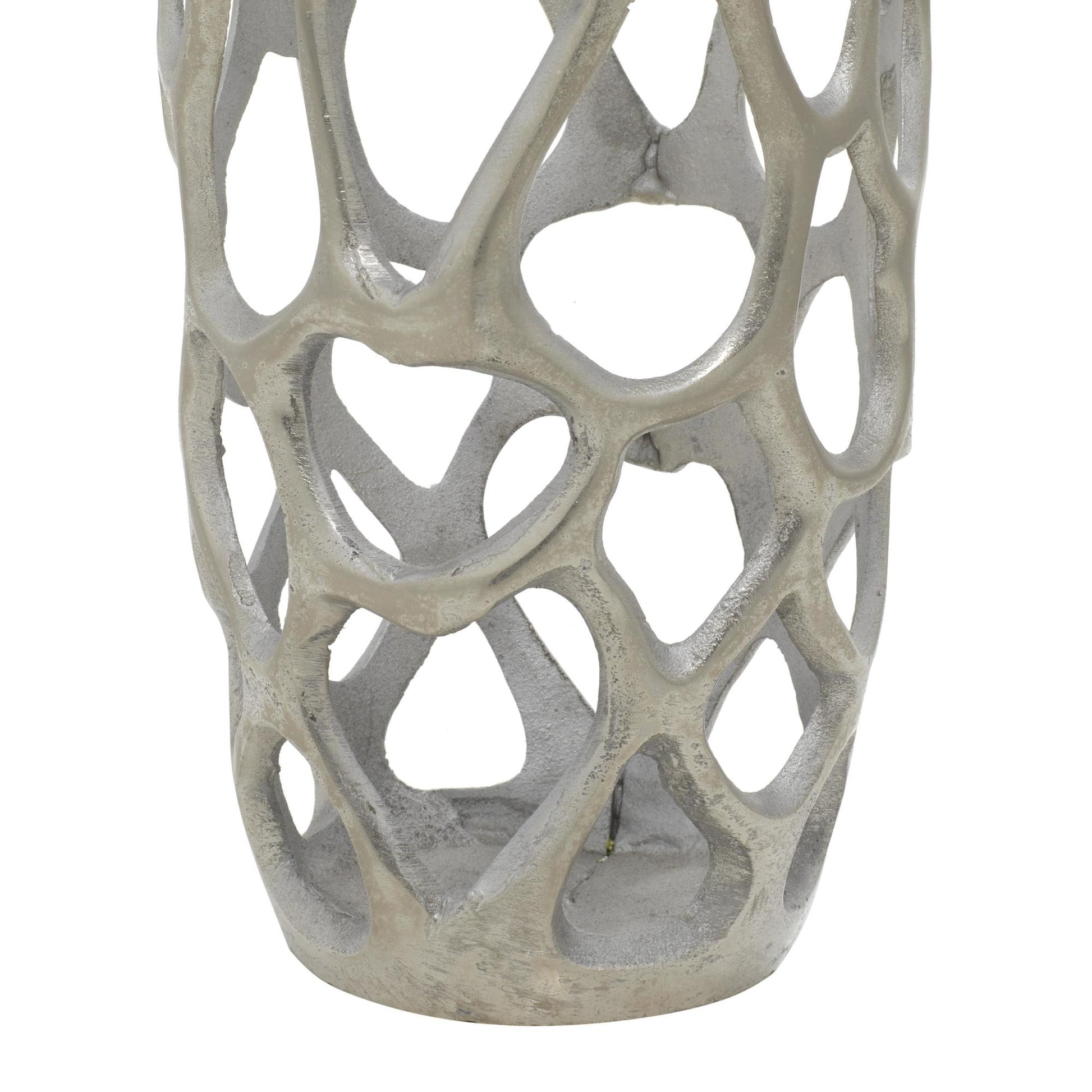 Aluminum Metal Cutout Coral Decorative Vase 8" x 8" x 27"