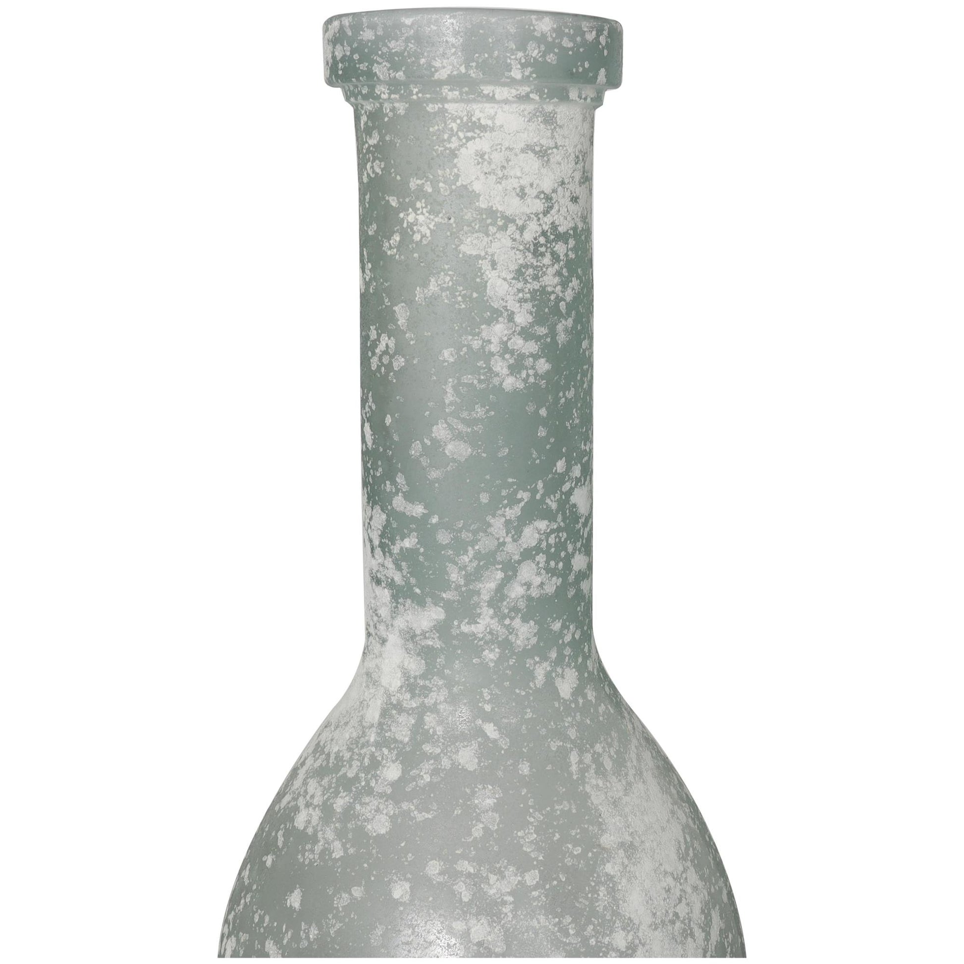 Recycled Glass Handmade Tall Spanish Bottleneck Decorative Vase 7" x 7" x 30"