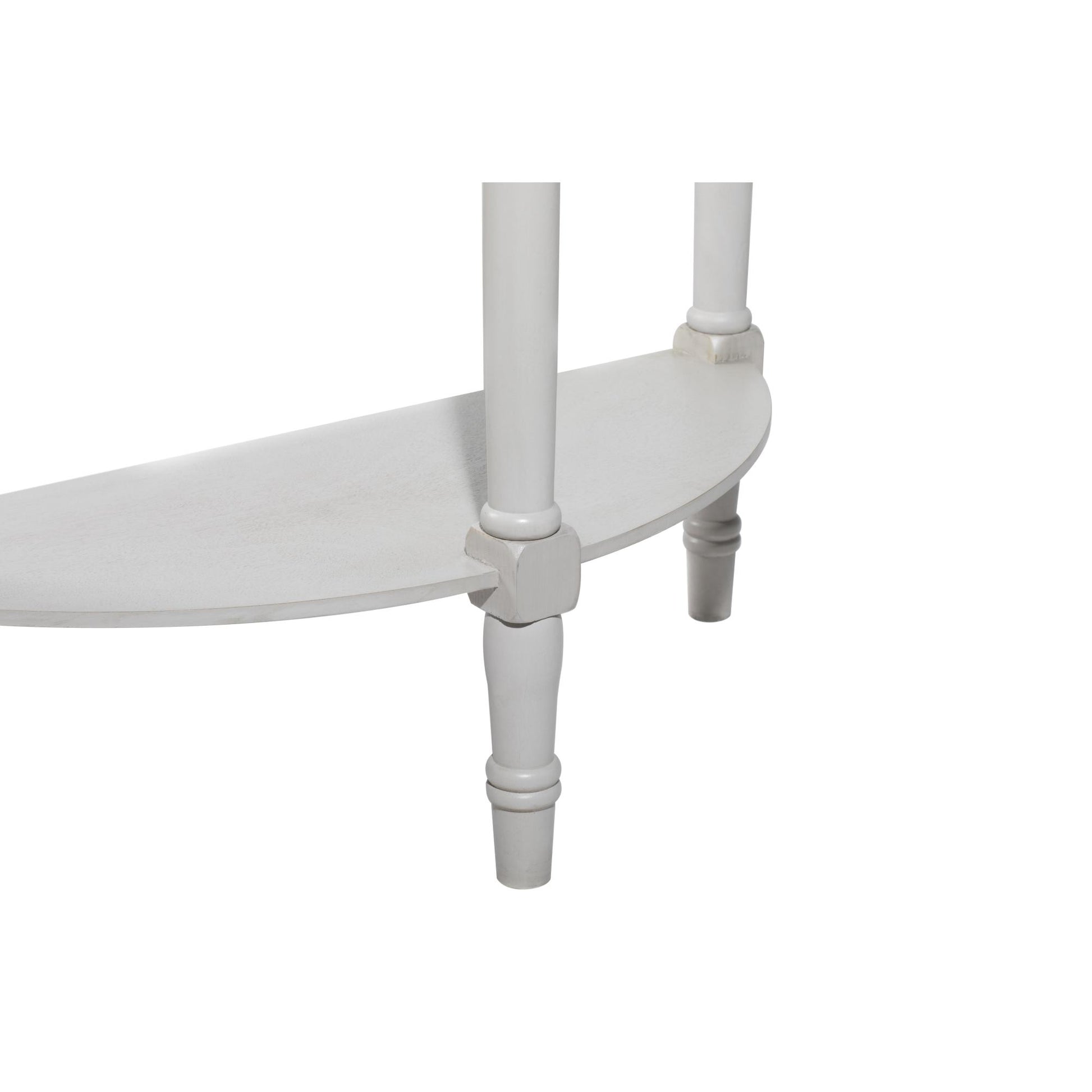 Wood Half Moon Living Room Console Table