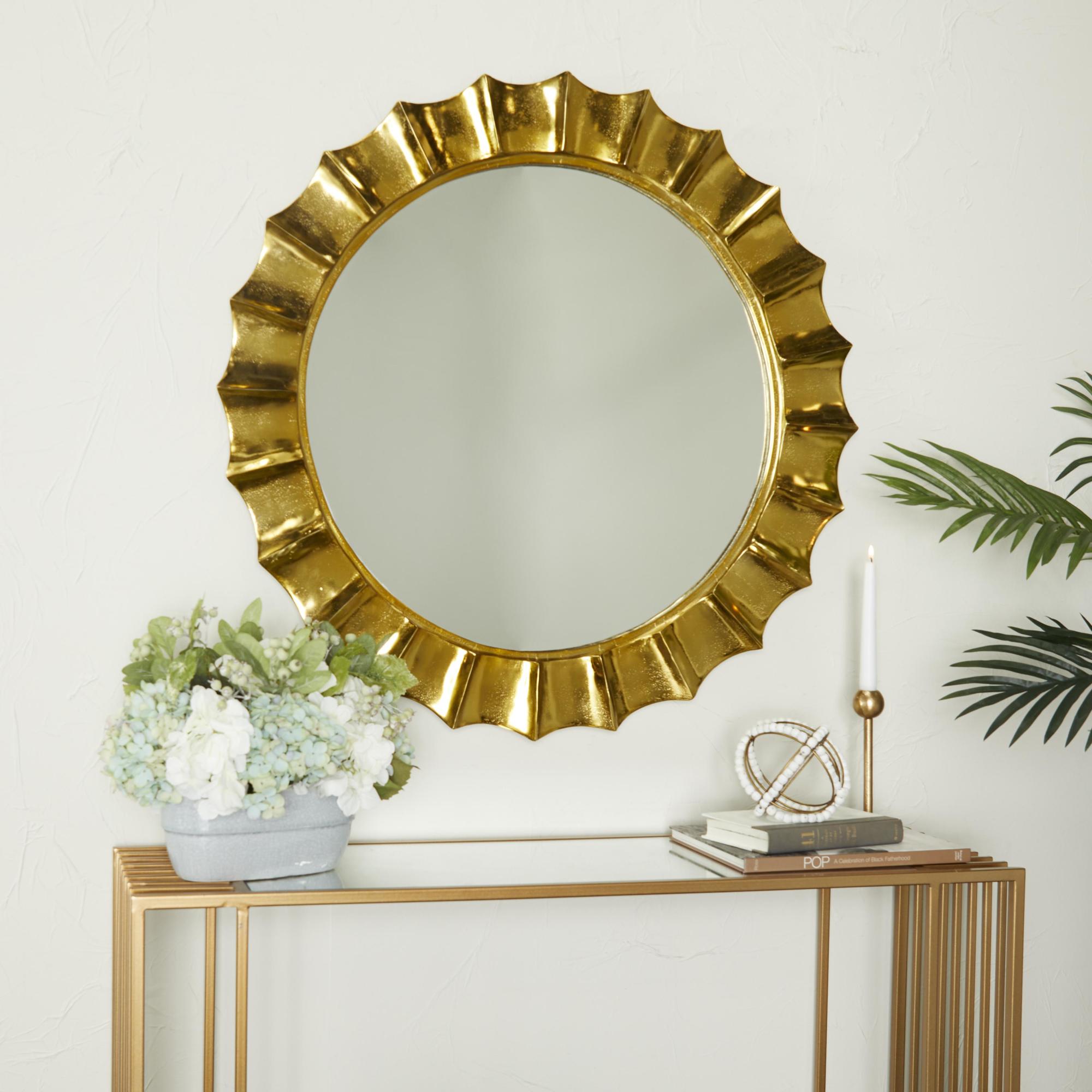 Starburst Gold Aluminum Metal Room Wall Mirror