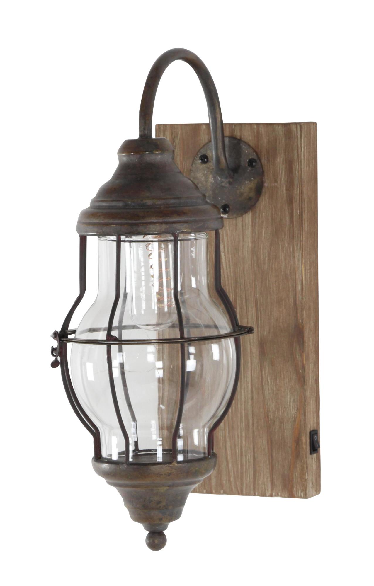 Scroll Brown Metal Battery Operated Room Accent Lamp with Included Fixed LED Light