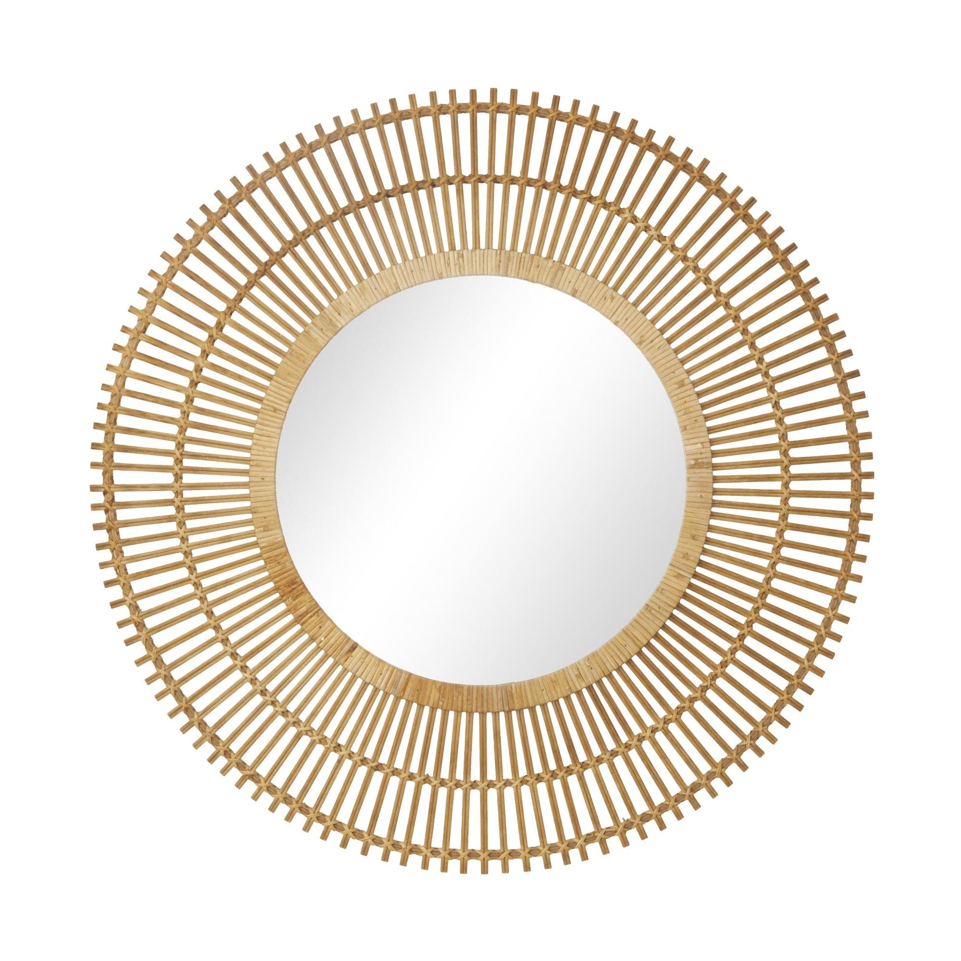 Starburst Bamboo Wood Handmade Stick Room Wall Mirror