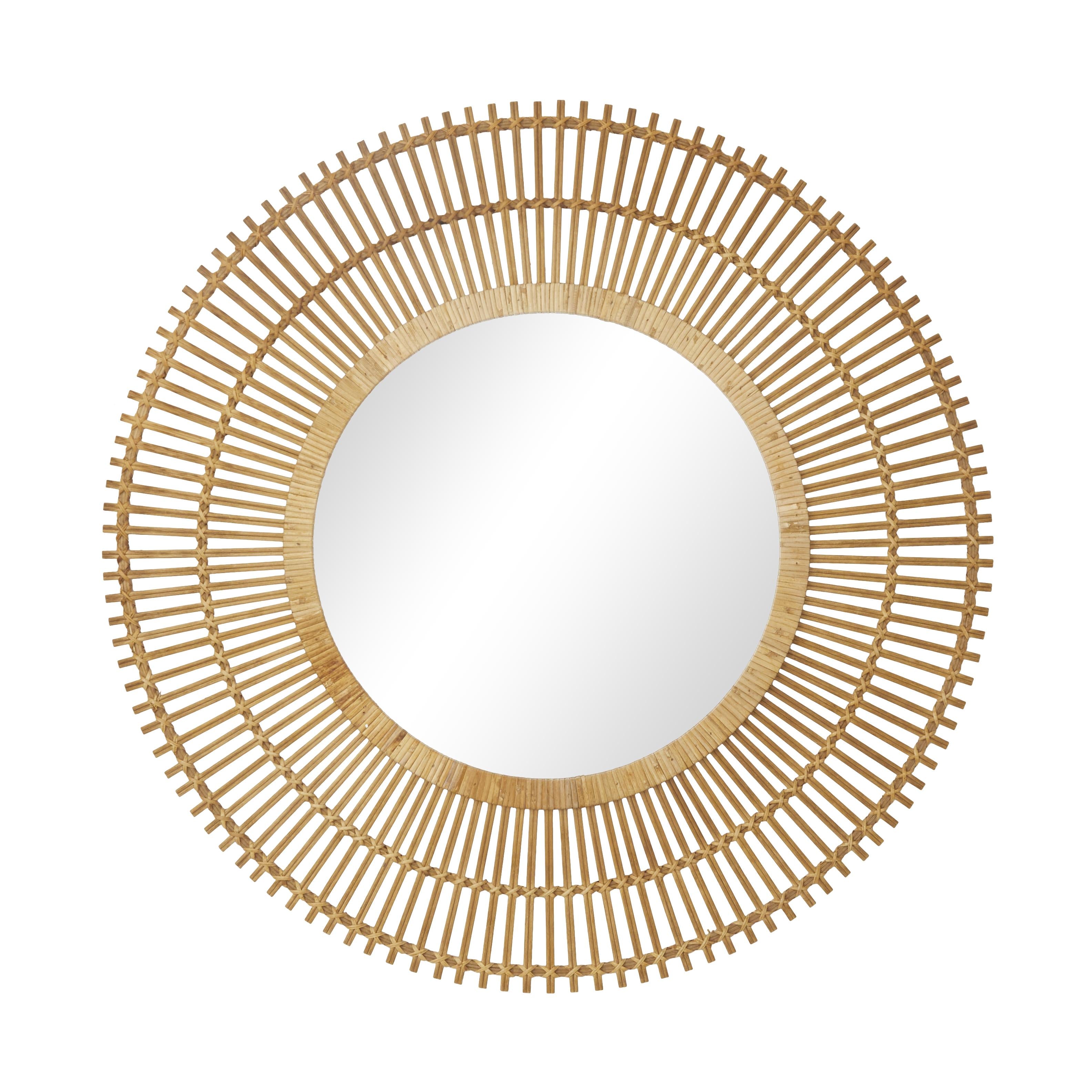 Starburst Bamboo Wood Handmade Stick Room Wall Mirror