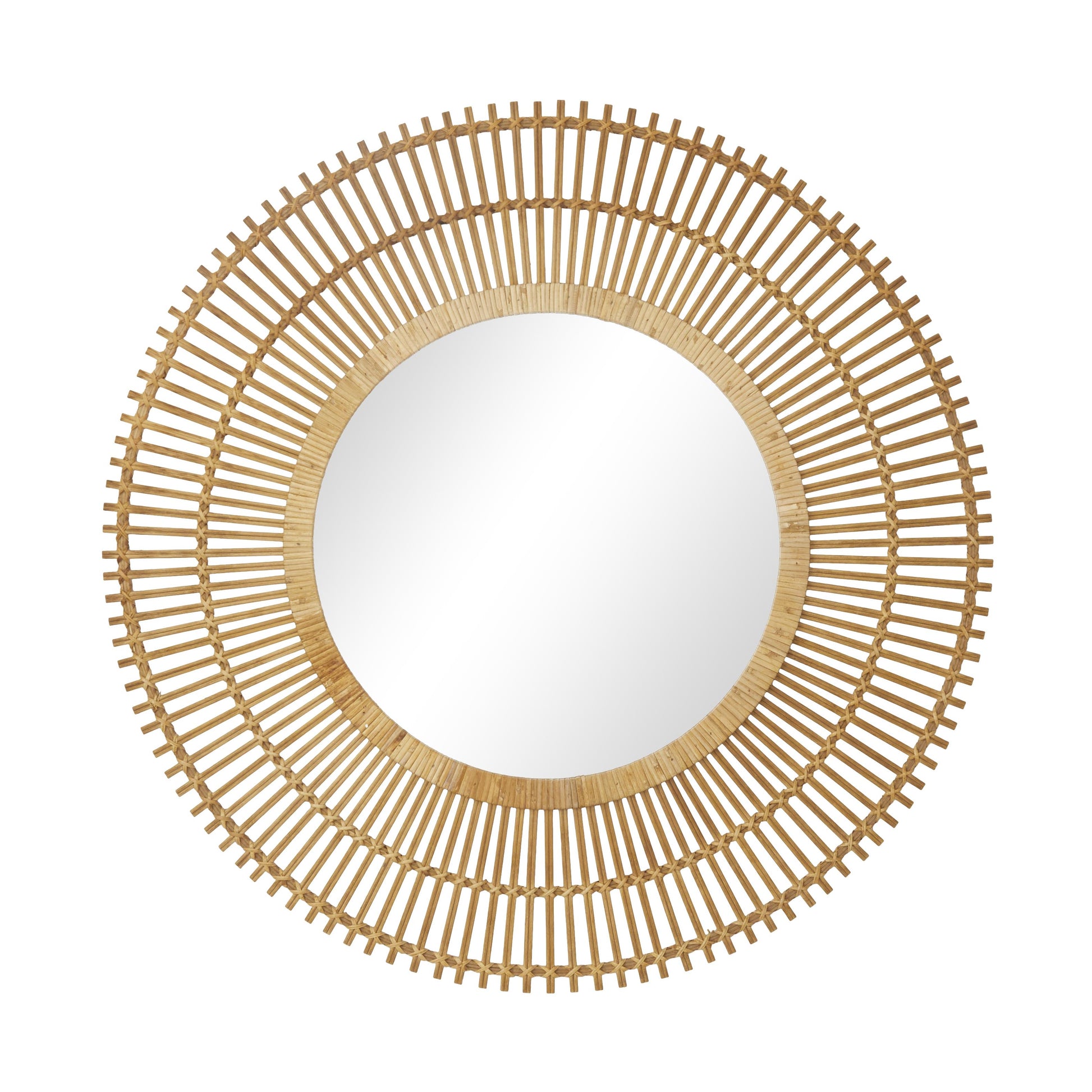Starburst Bamboo Wood Handmade Stick Room Wall Mirror