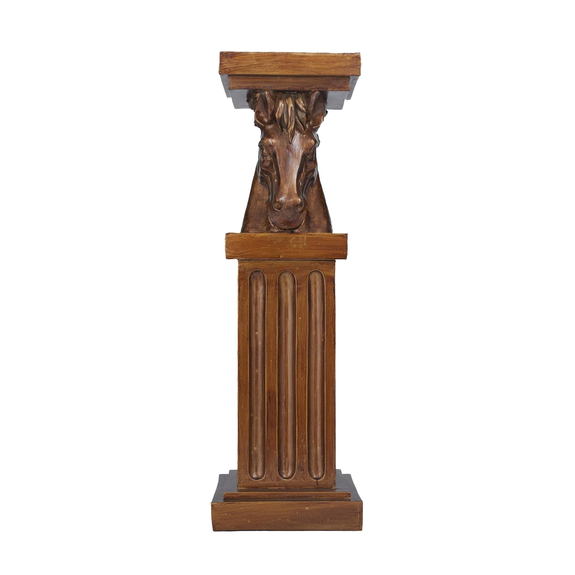 Horse Brown Polystone Side End Pedestal Table
