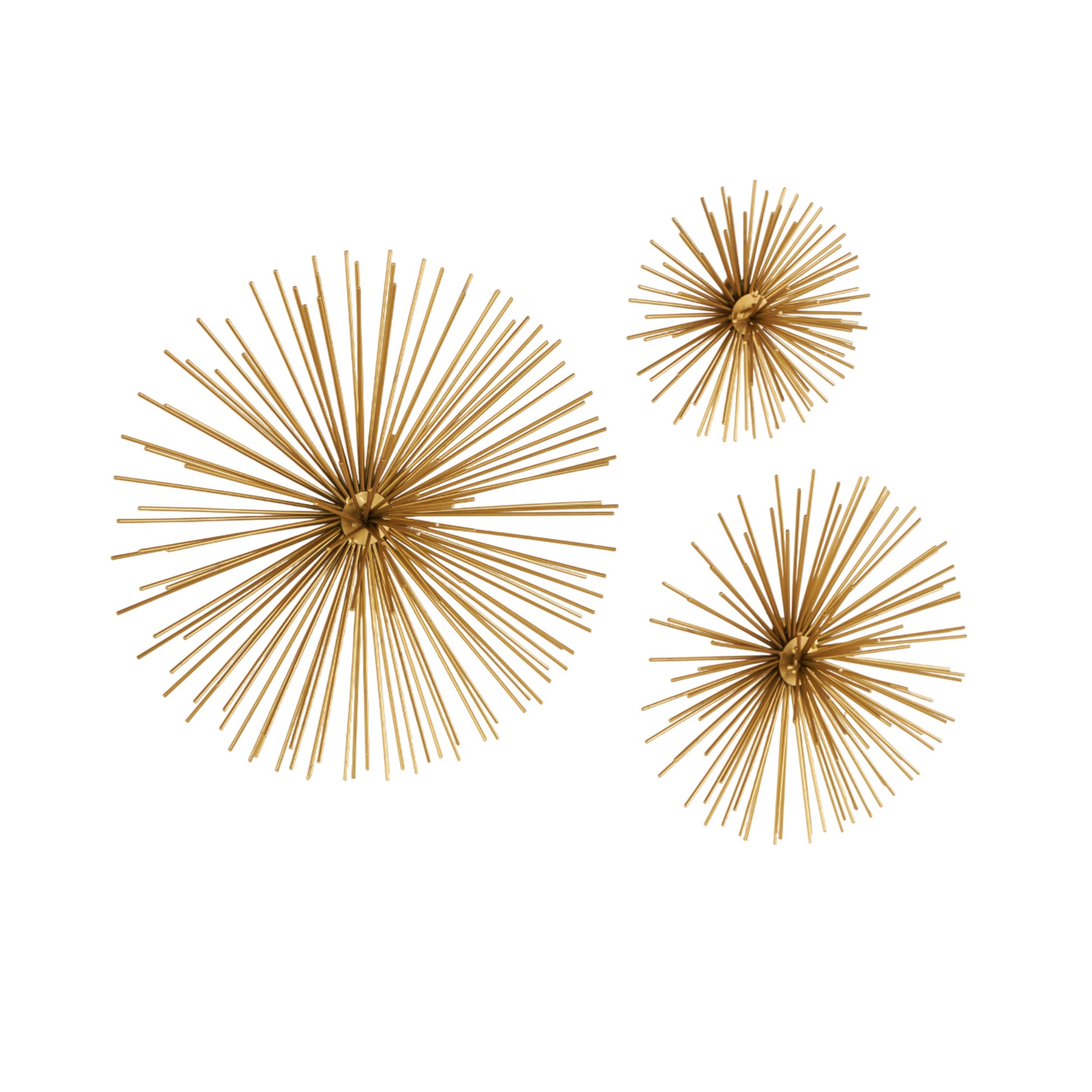 Set of 3 Starburst Metal 3D Short Spike Home Wall Decor