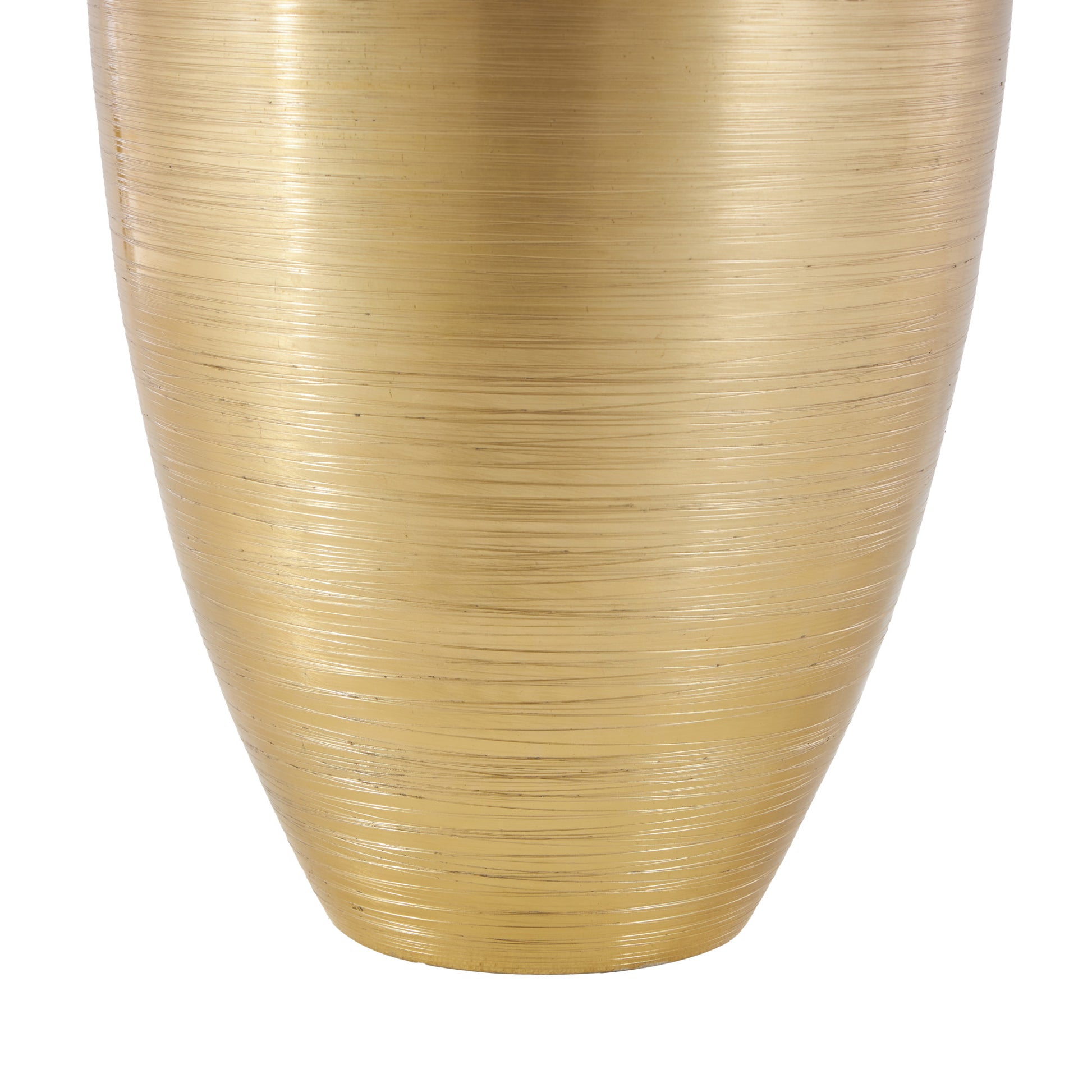 Gold Aluminum Metal Brushed Decorative Vase with Hammered Top
