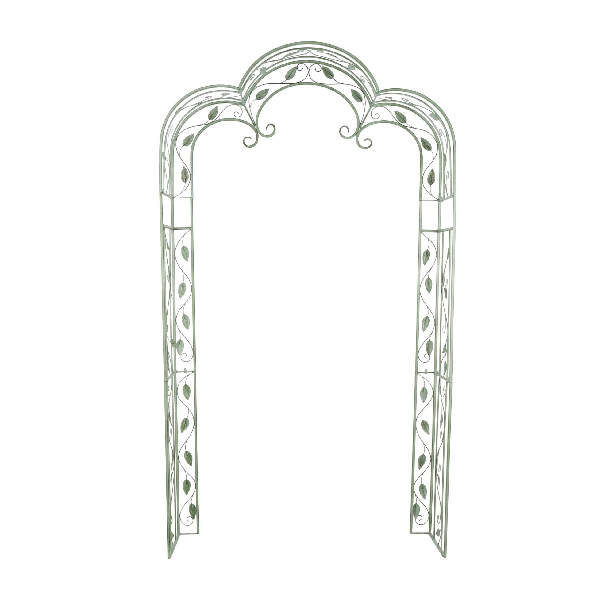 Leaf Green Metal Indoor Outdoor Arched Vine Indoor Outdoor Garden Arbor