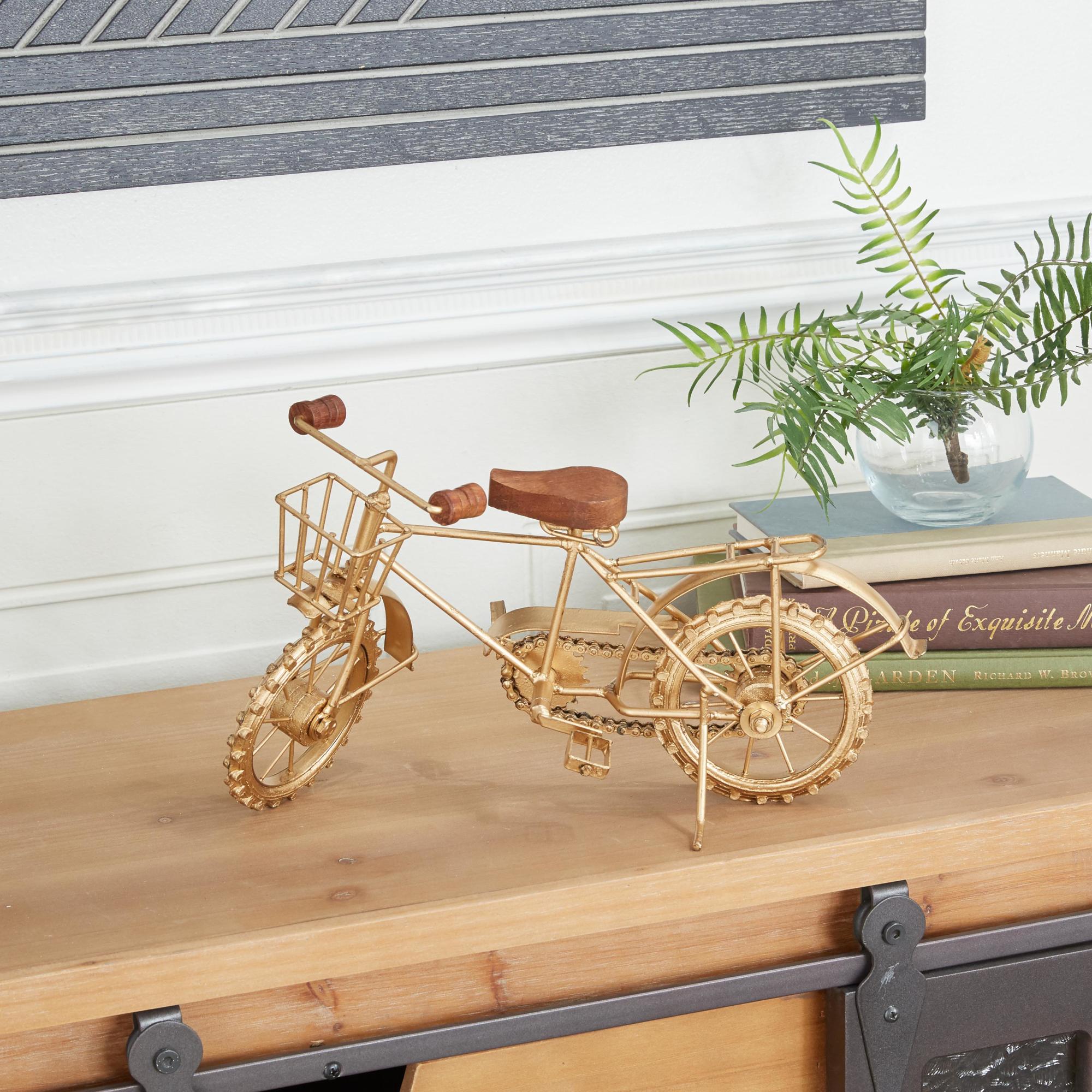 Bike Gold Metal Decorative Sculpture