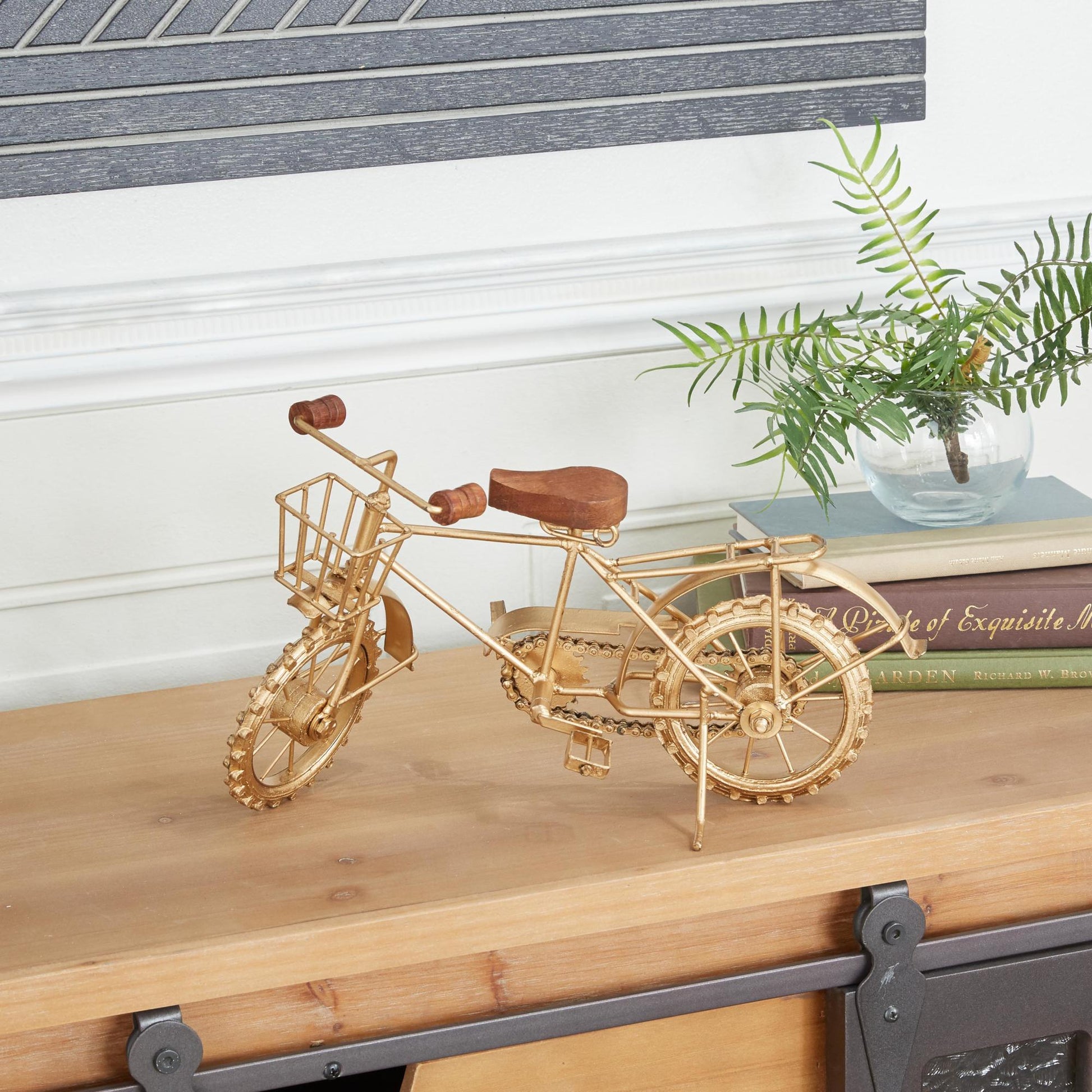 Bike Gold Metal Decorative Sculpture
