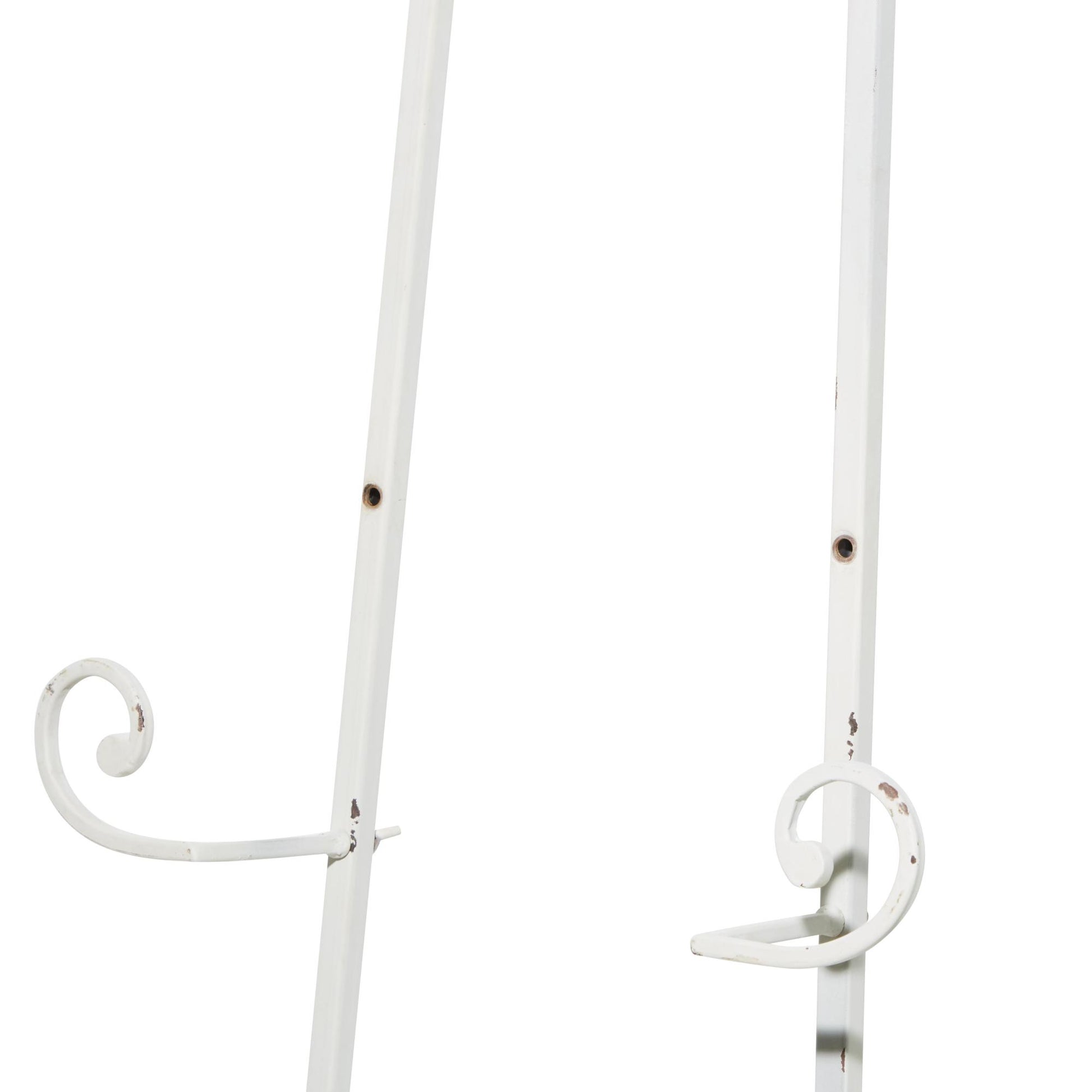 Scroll White Metal Tall Adjustable Floor 3 Tier Display Easel