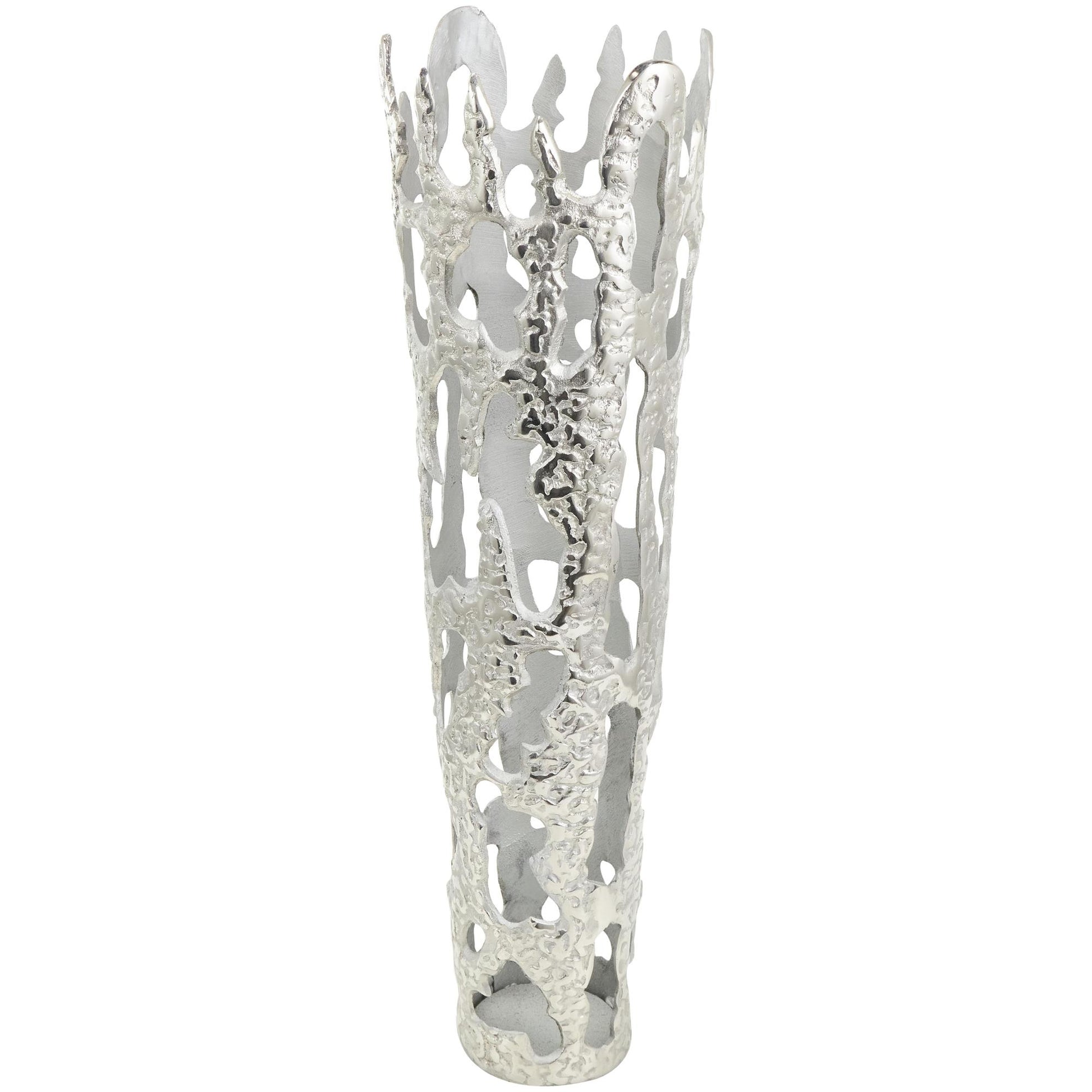 Abstract Aluminum Metal Drip Decorative Vase with Melting Designed Body