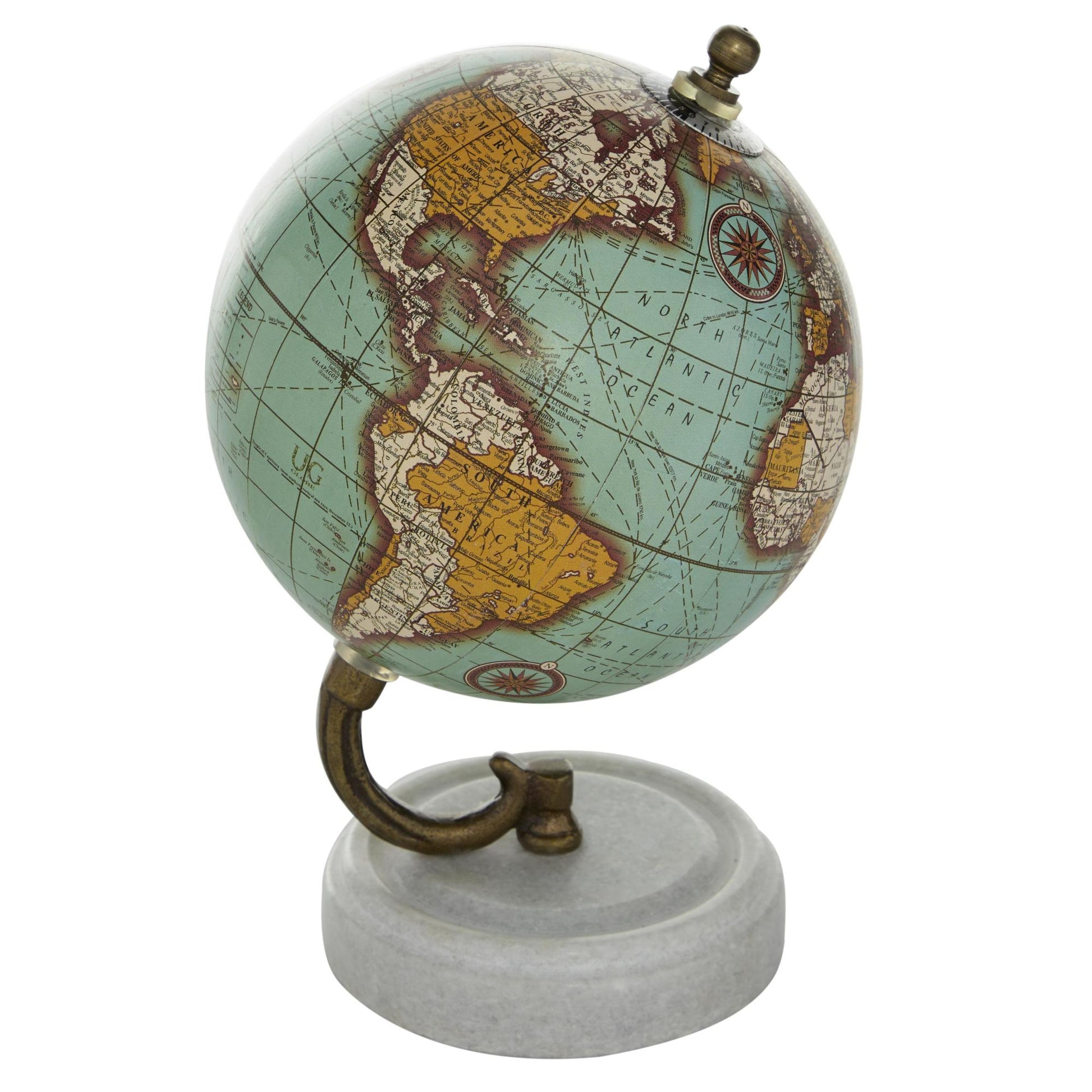 World Map Marble Educational/Geographic Earth Globe with Marble Base