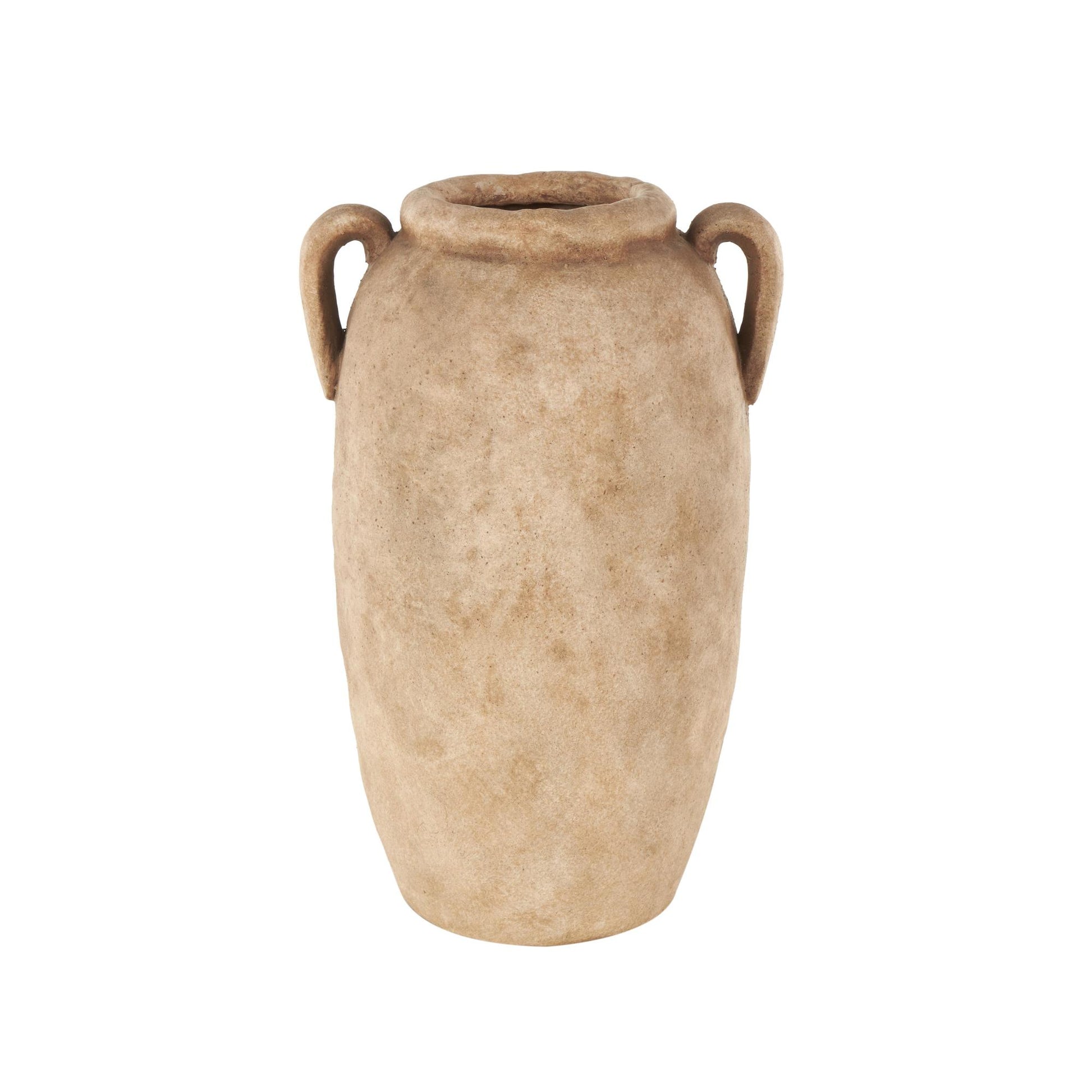 Ceramic Antique Style Textured Decorative Vase with Handles