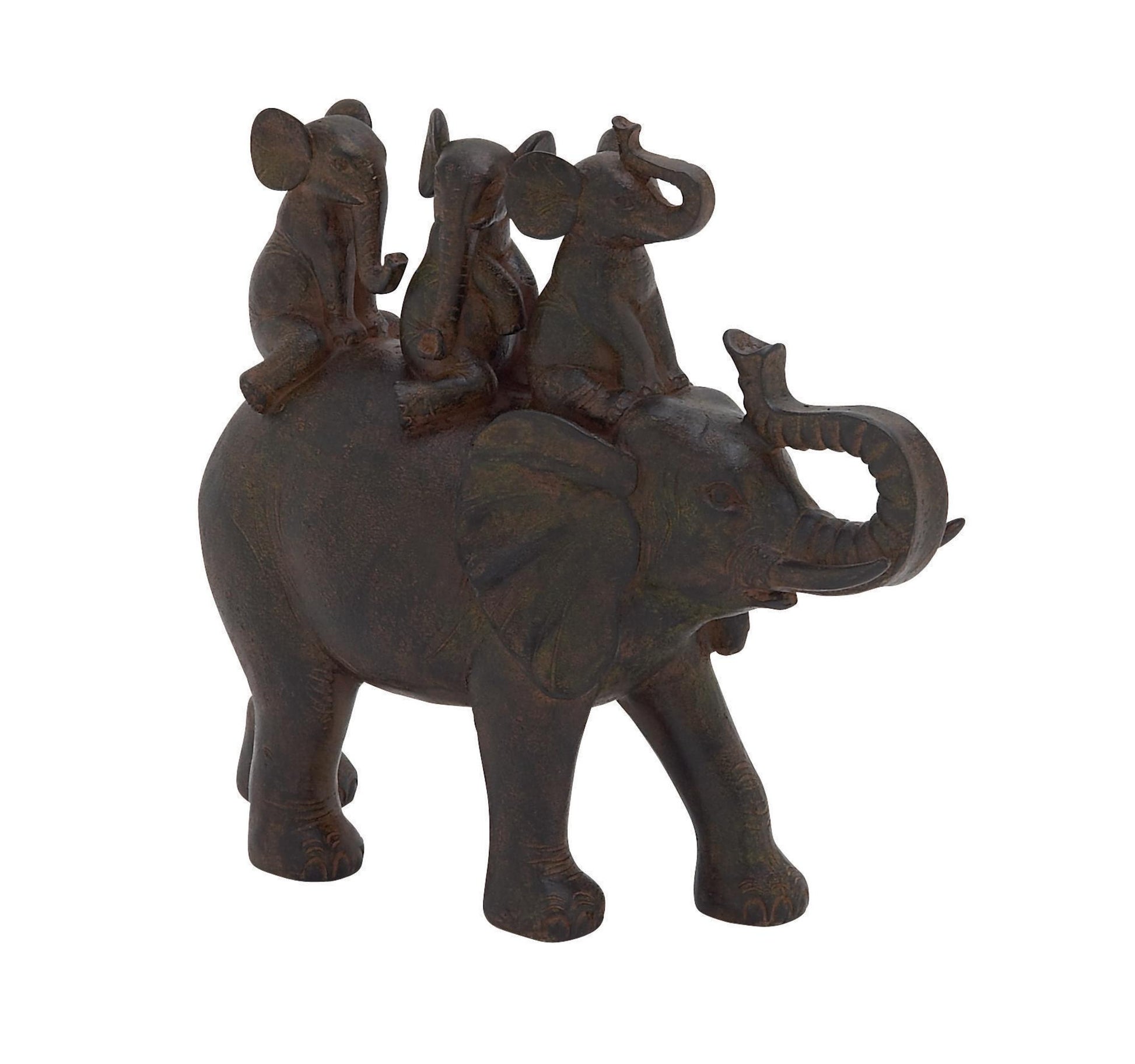 Elephant Brown Polyresin Decorative Sculpture