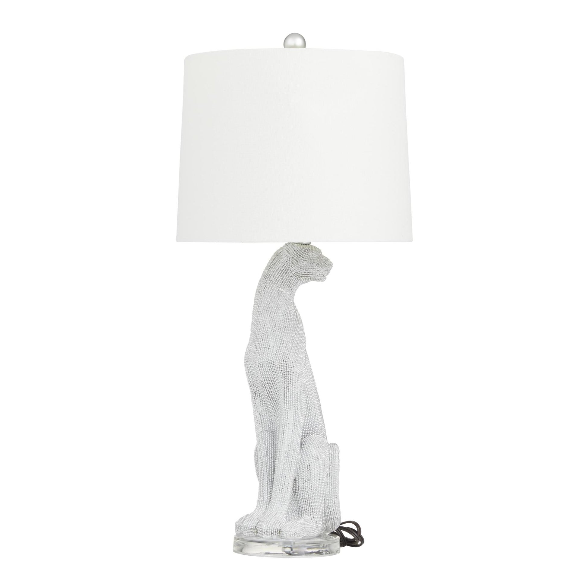 Set of 2 Leopard Polystone Room Table Lamp