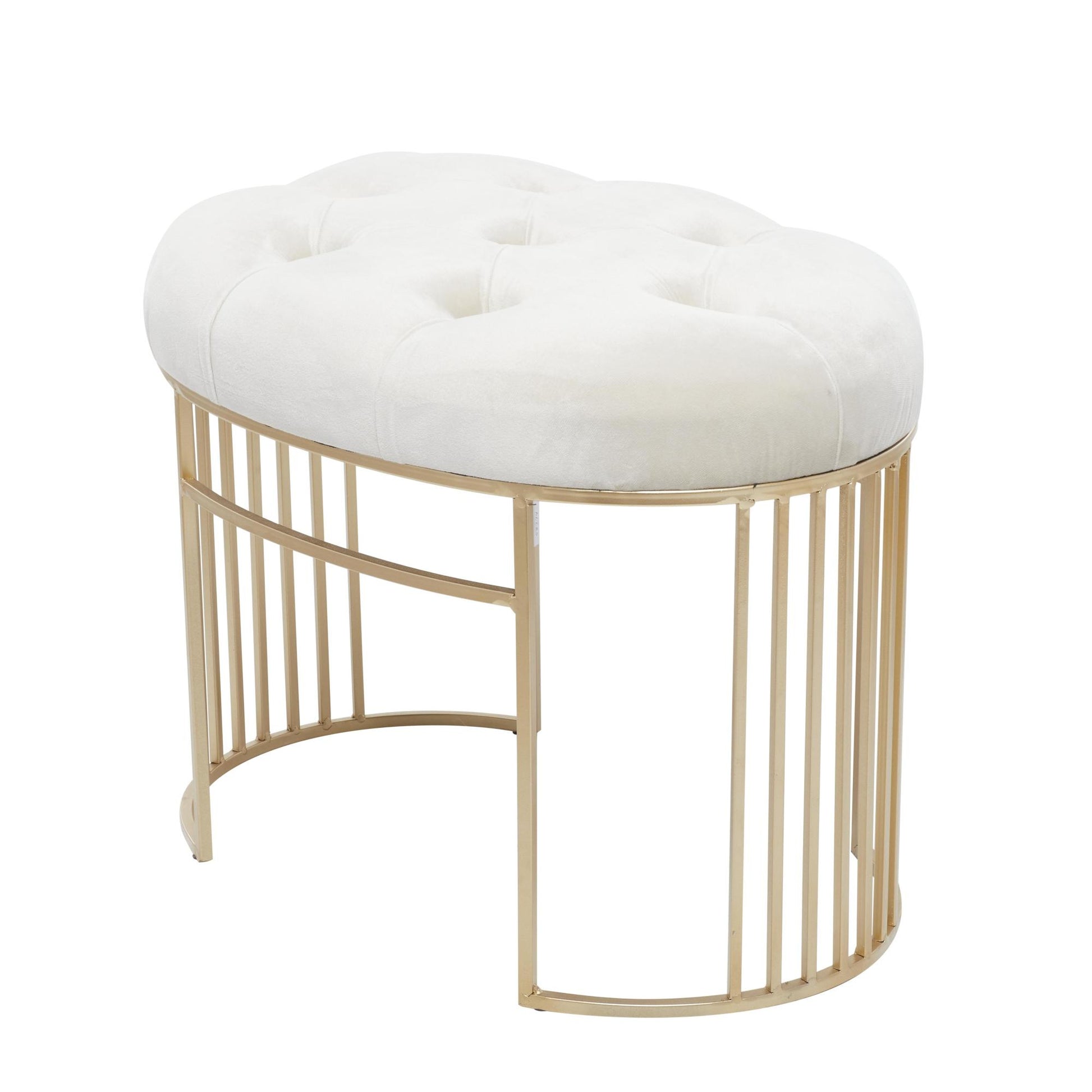 Velvet Home Bench with Gold Legs