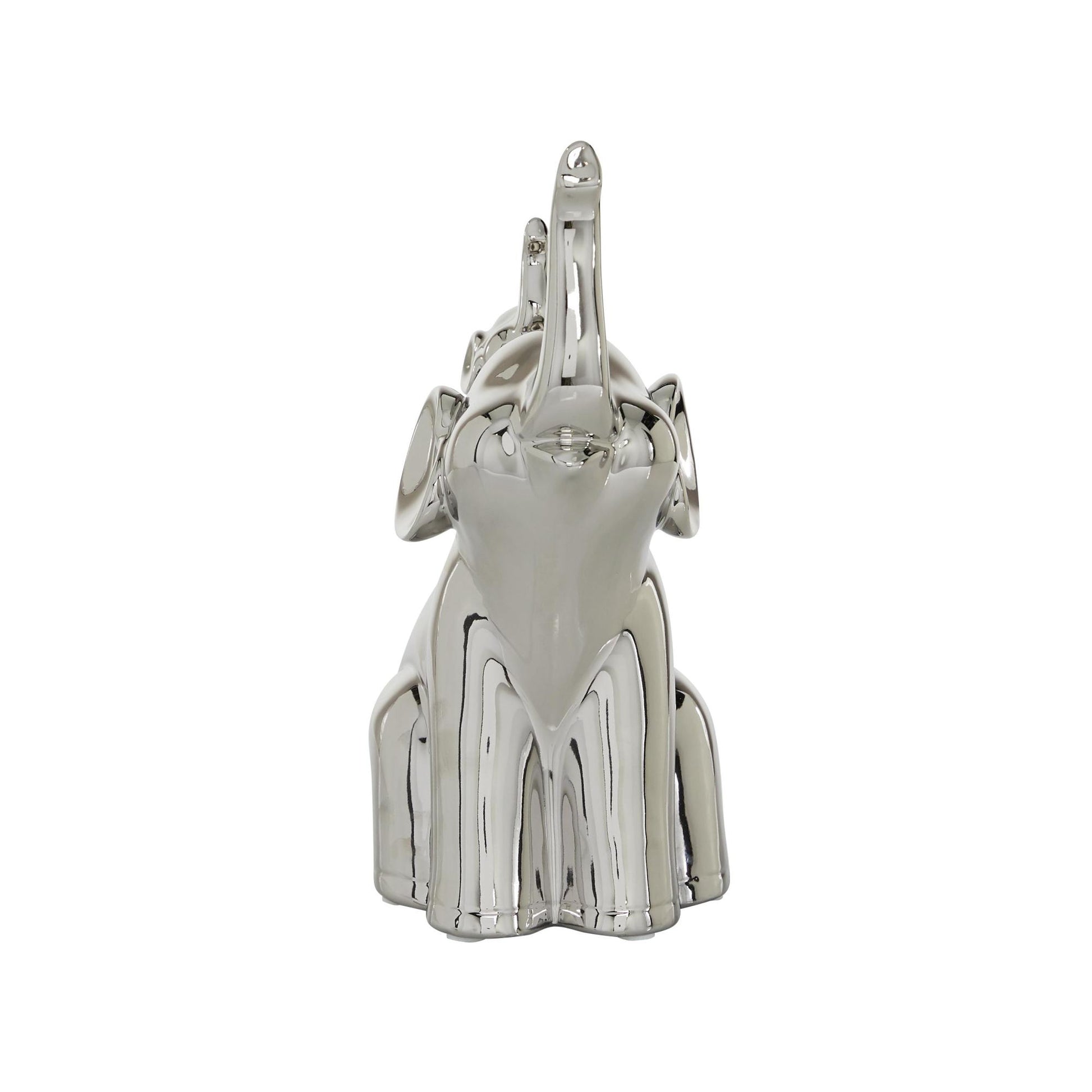 Elephant Silver Porcelain Ceramic Decorative Sculpture