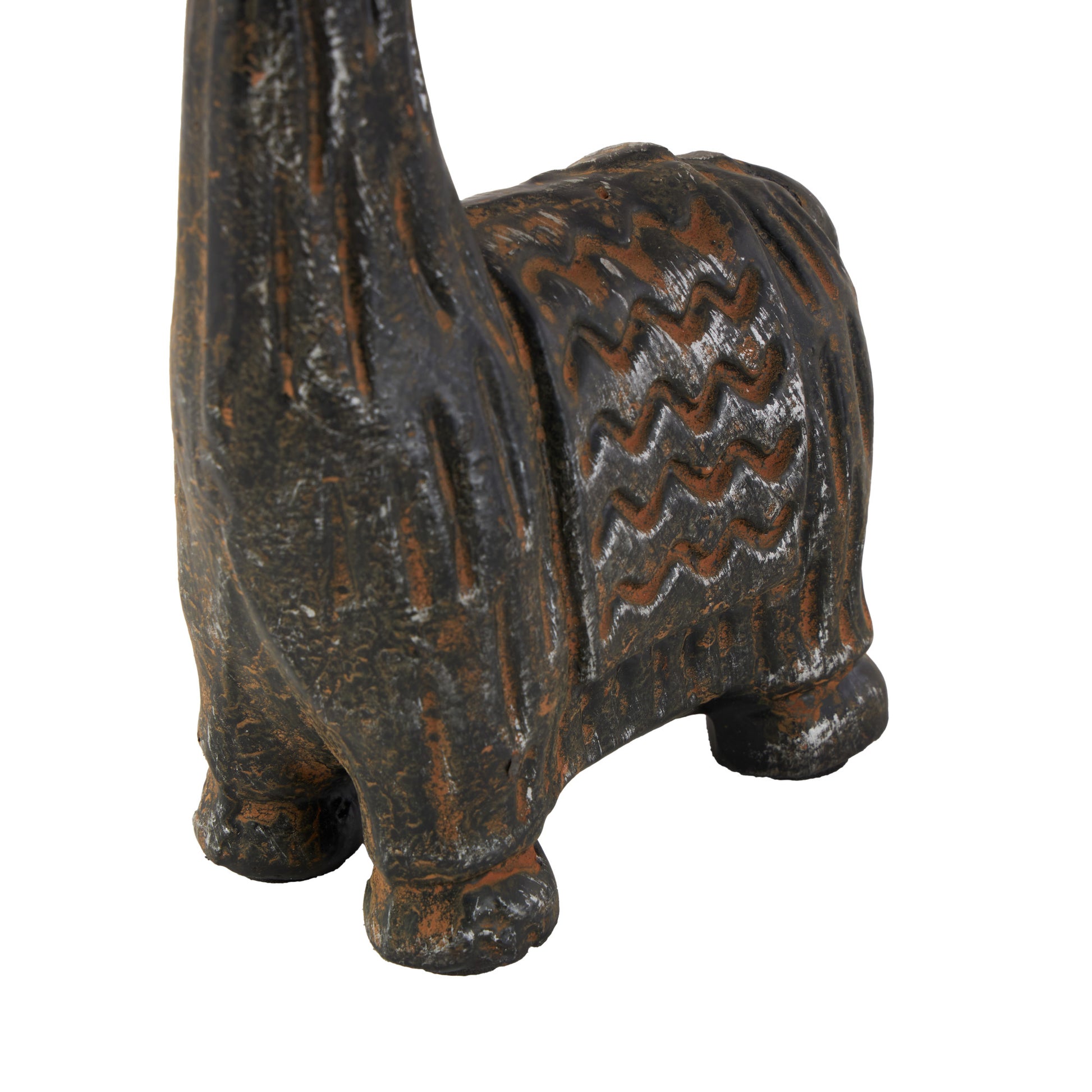 Set of 3 Llama Black Metal Decorative Sculpture