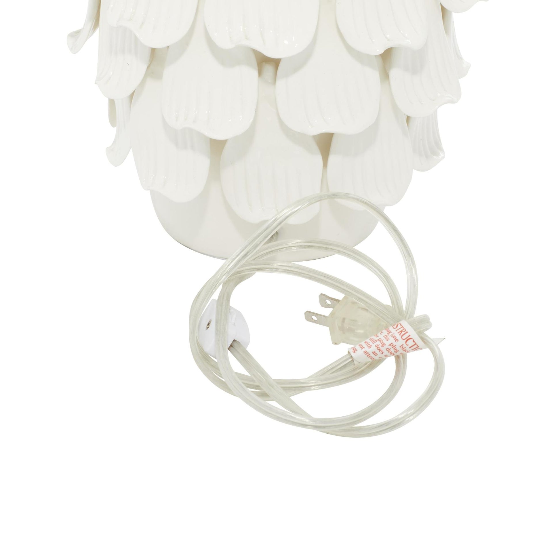 Floral White Ceramic Layered Petal Room Table Lamp