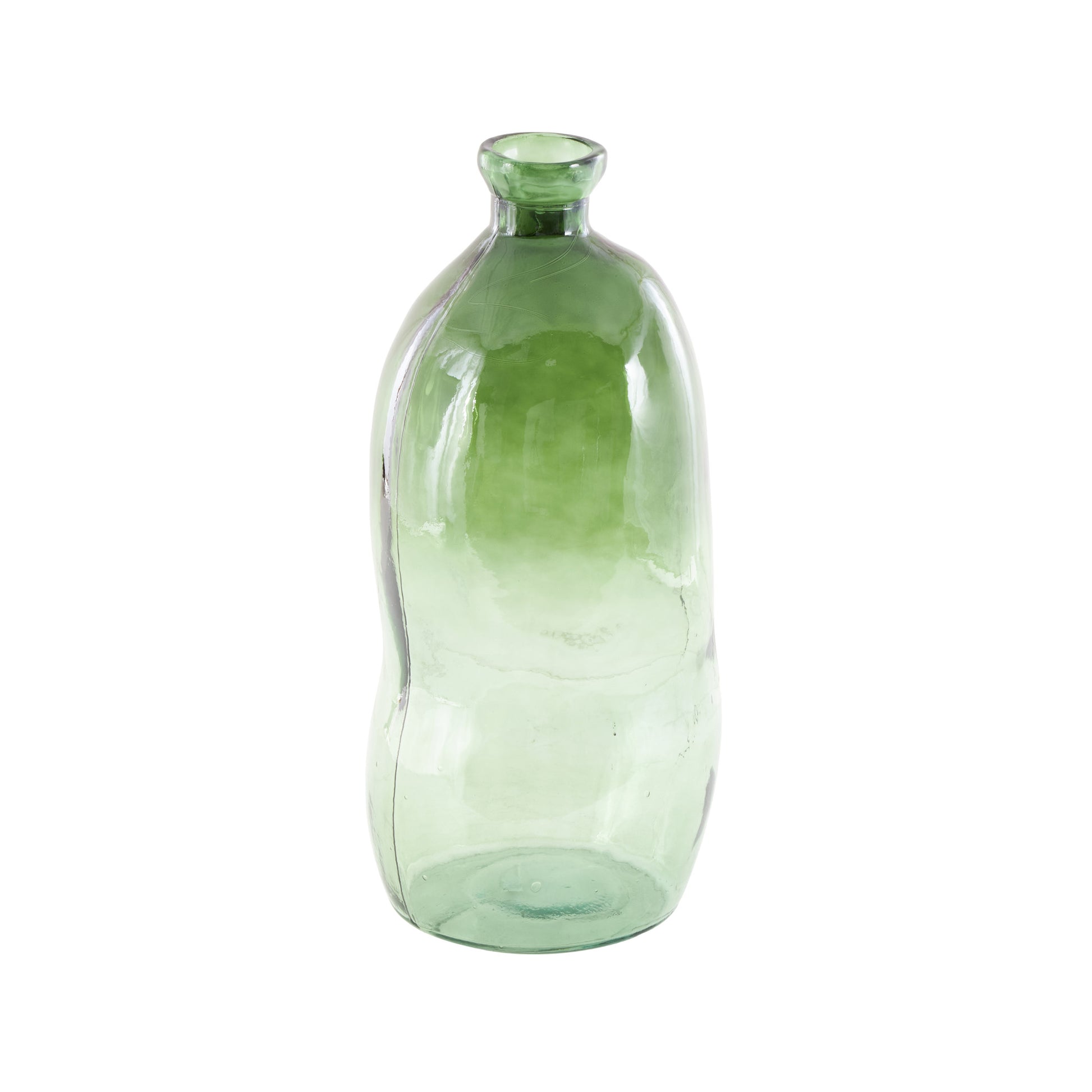 Abstract Recycled Glass Handmade Spanish Bottleneck Decorative Vase