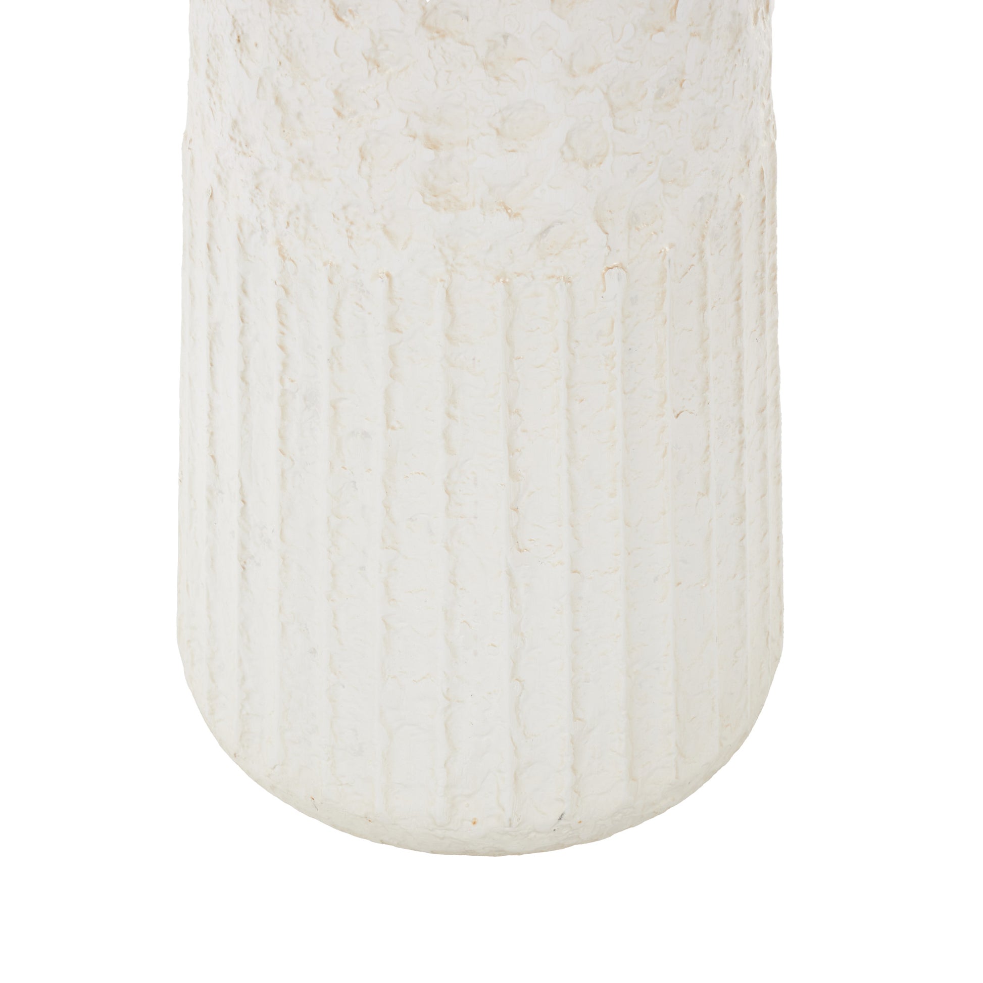 Set of 3 White Metal Textured Decorative Vase with Honeycomb Pattern
