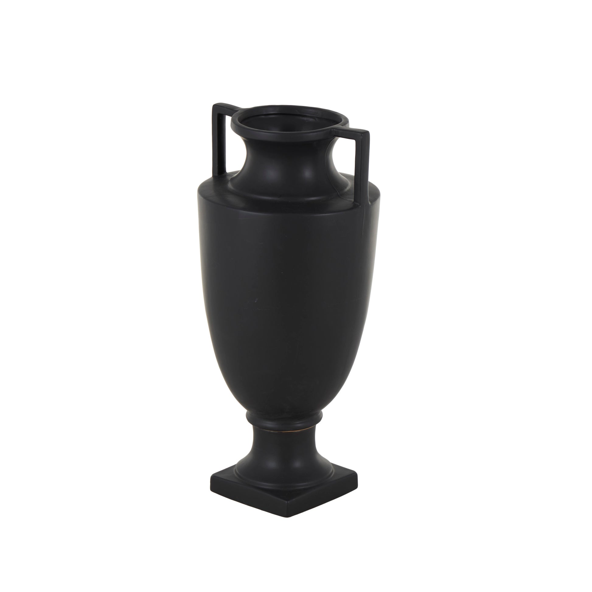 Ceramic Sleek Amphora Decorative Vase with Handles 10" x 10" x 22"