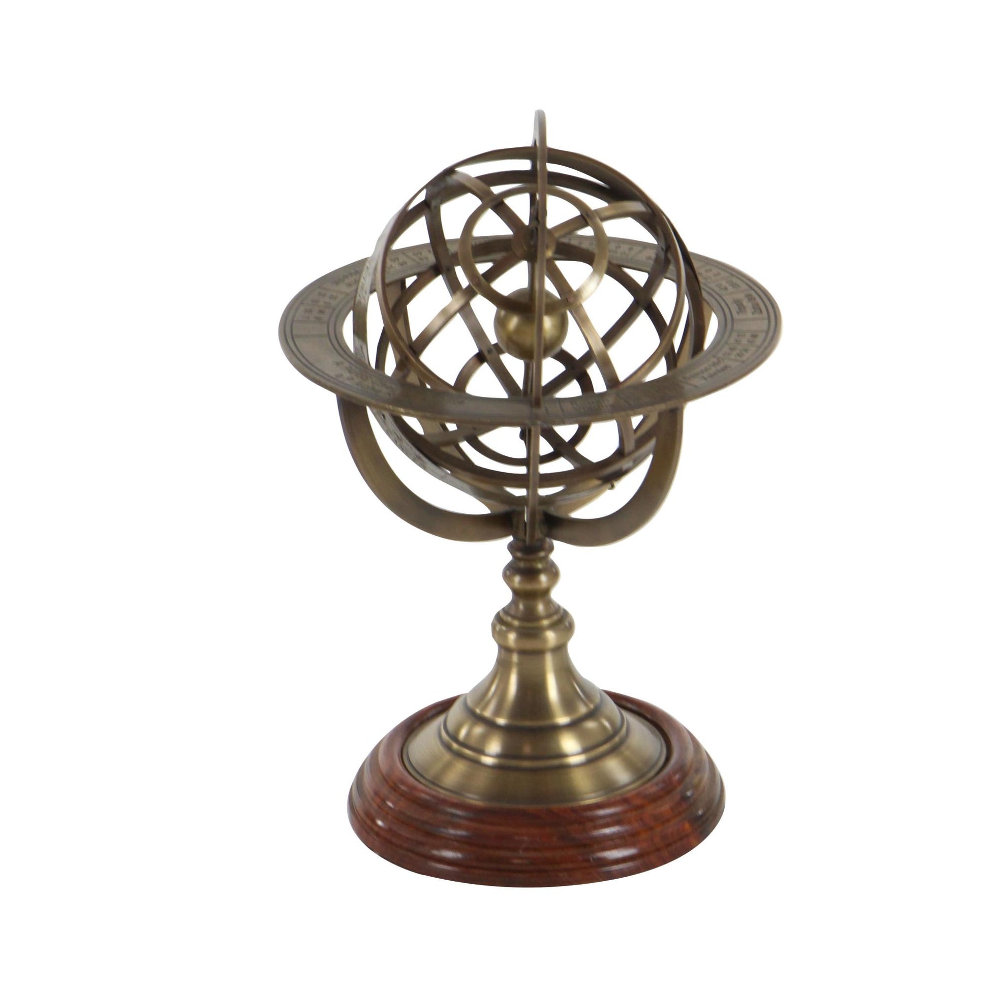 Compass Gold Brass Metal Educational/Geographic Earth Globe