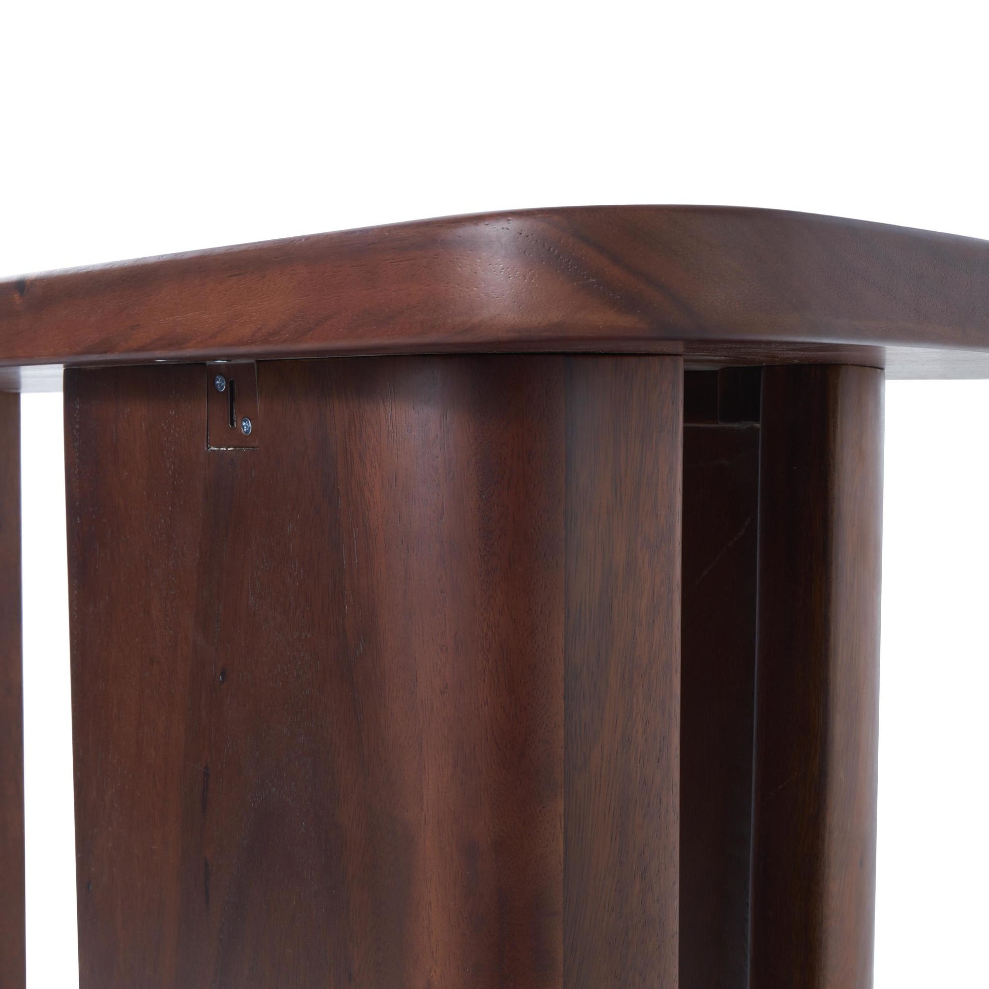 Dark Brown Wood Rectangular Living Room Console Table with Curved Legs Panels