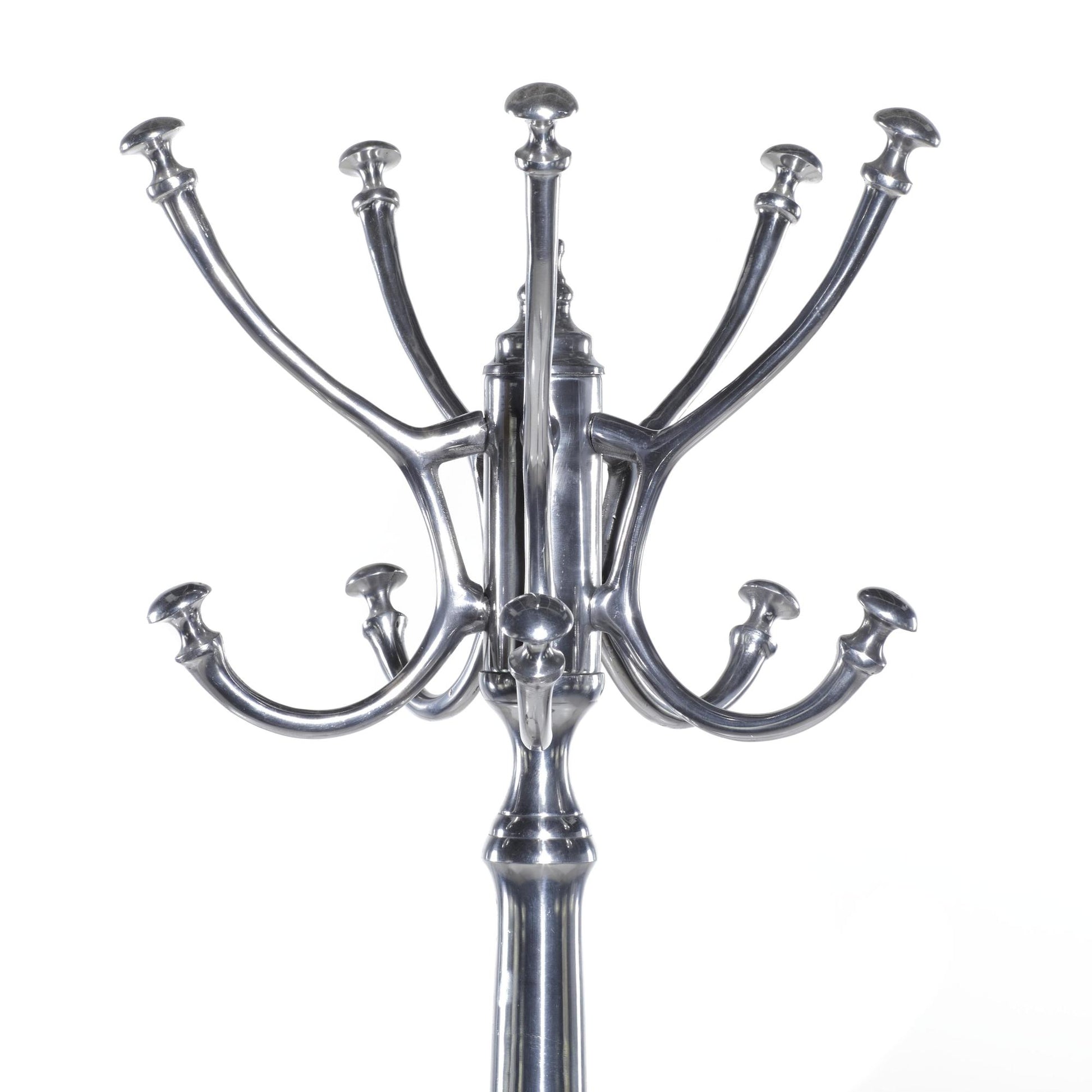 Silver Metal 5 Hook Freestanding Coat Rack