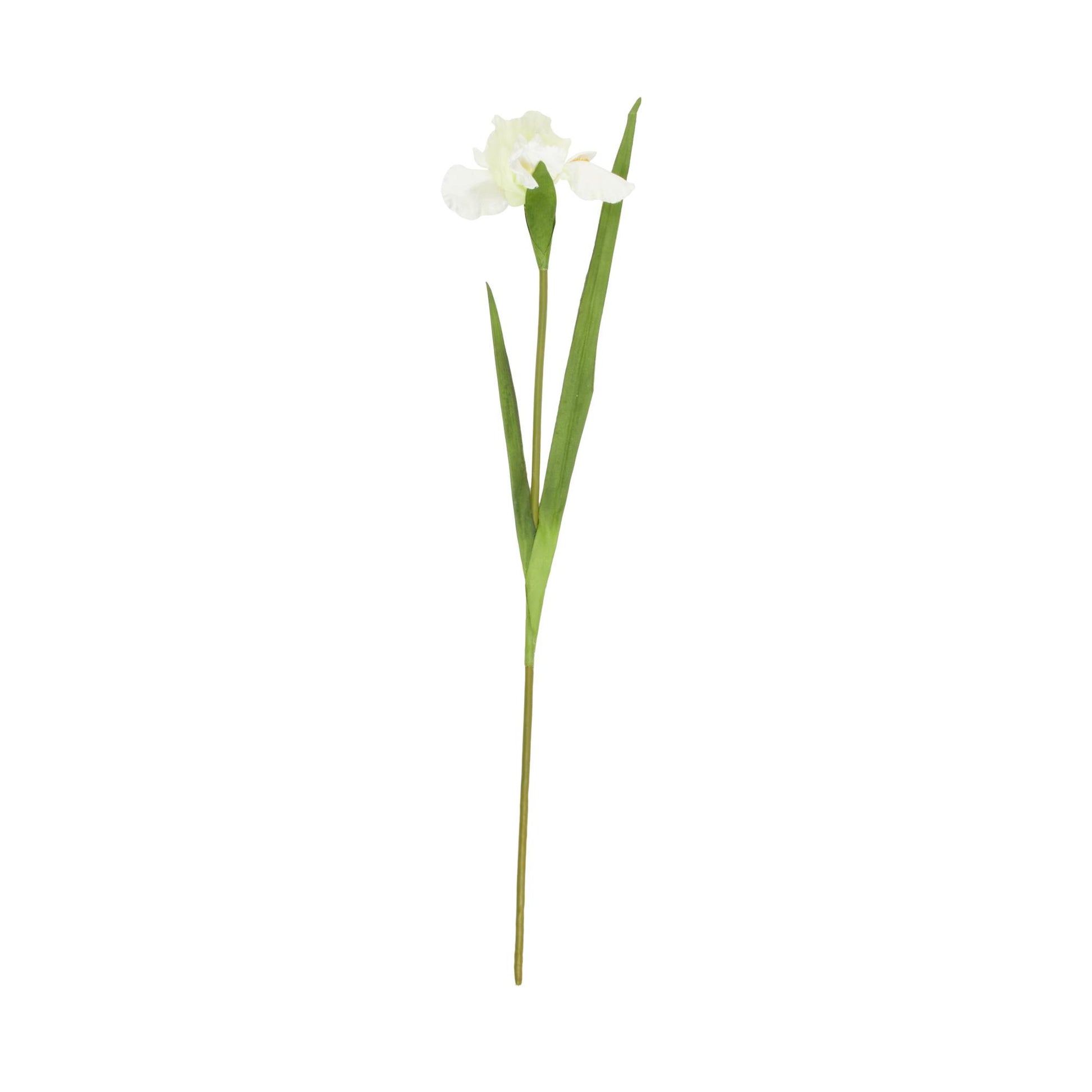 Set of 8 Iris White Plastic Tall Indoor Outdoor Artificial Flower Stem