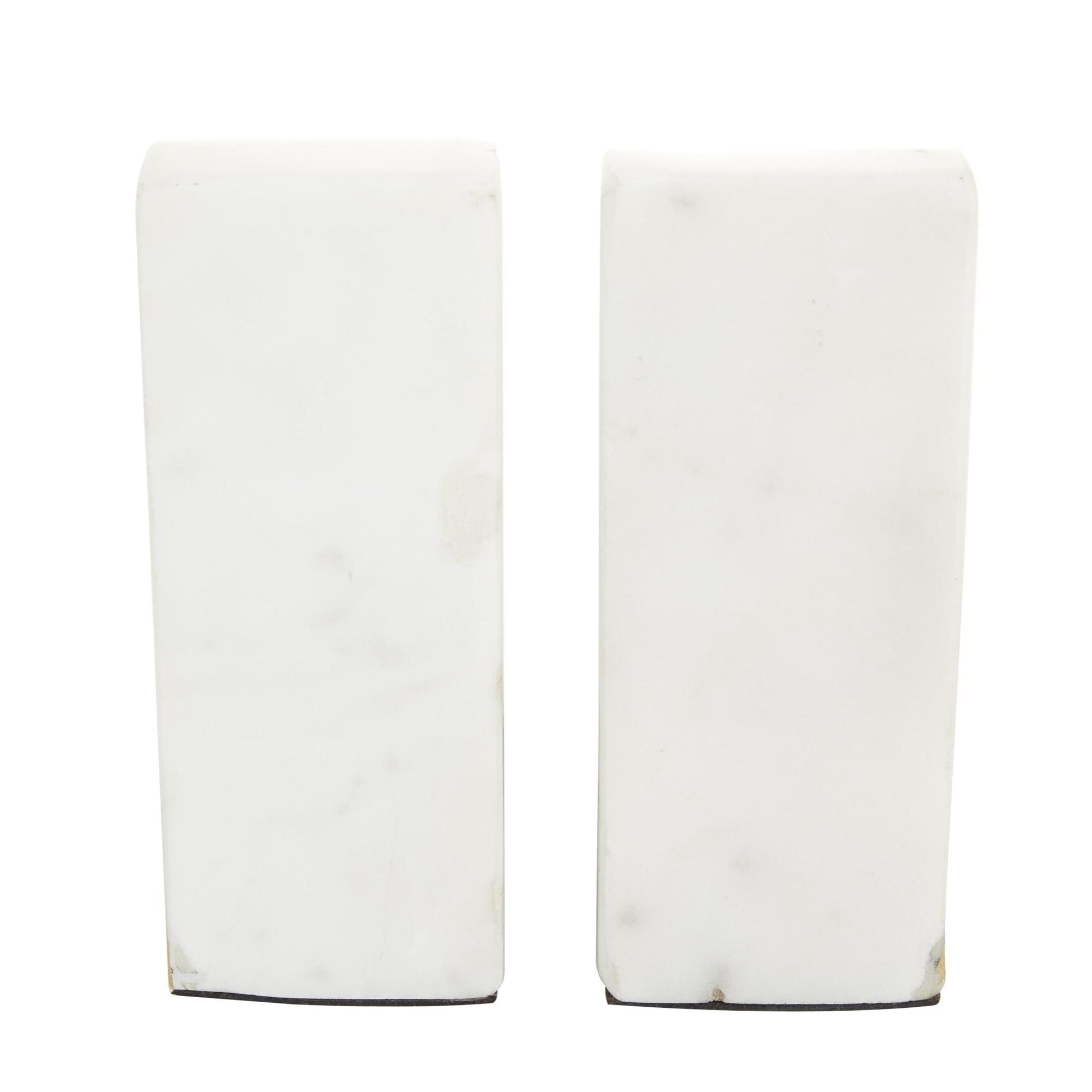 CosmoLiving by Cosmopolitan Set of 2 Geometric Marble 9 lbs Decorative Bookends with Gold Inlay