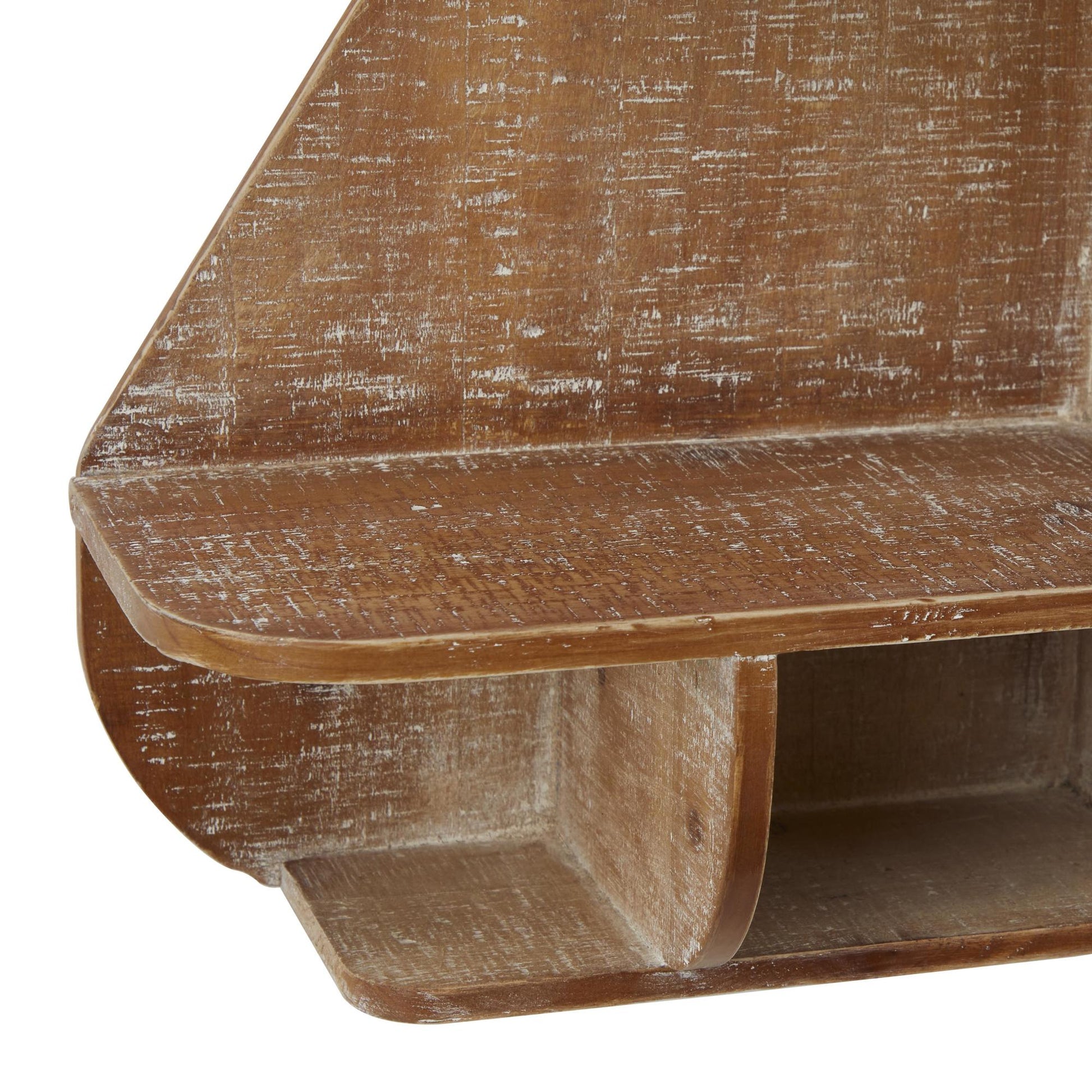 Sail Boat Brown Wood 8 Cubbies Room Wall Shelf